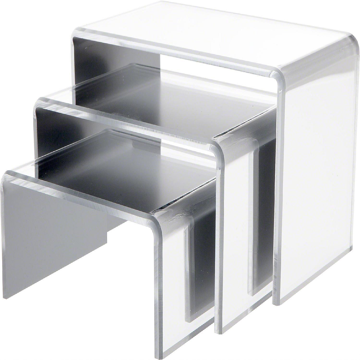 Plymor Mirrored Acrylic Rectangular Display Risers, 4