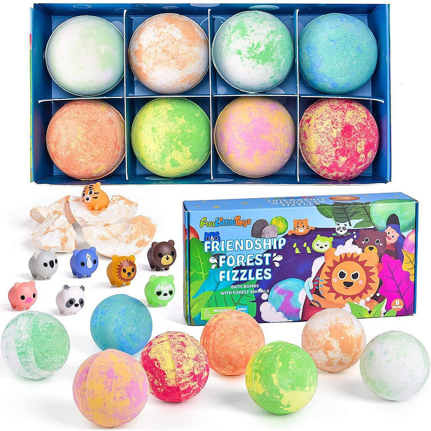 fizzy bath bombs with toys