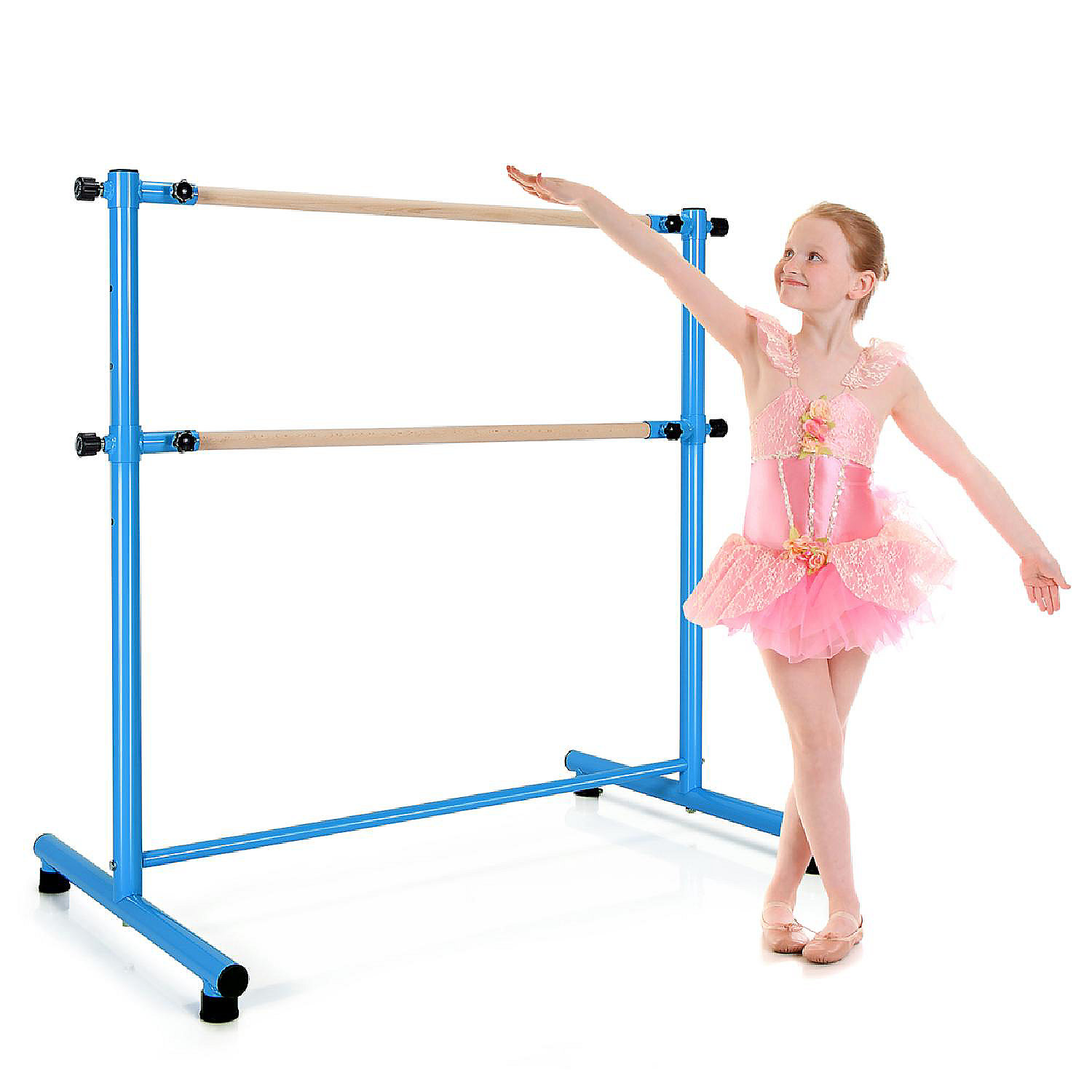 Portable 4FT Freestanding Double Dancing Ballet Barre Bar w/ 5 ...