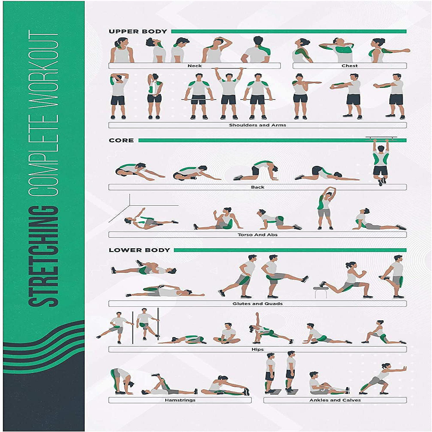 Postermate Fitmate Stretching Workout Exercise Poster Workout Routine 20 X 30 Inch 4303