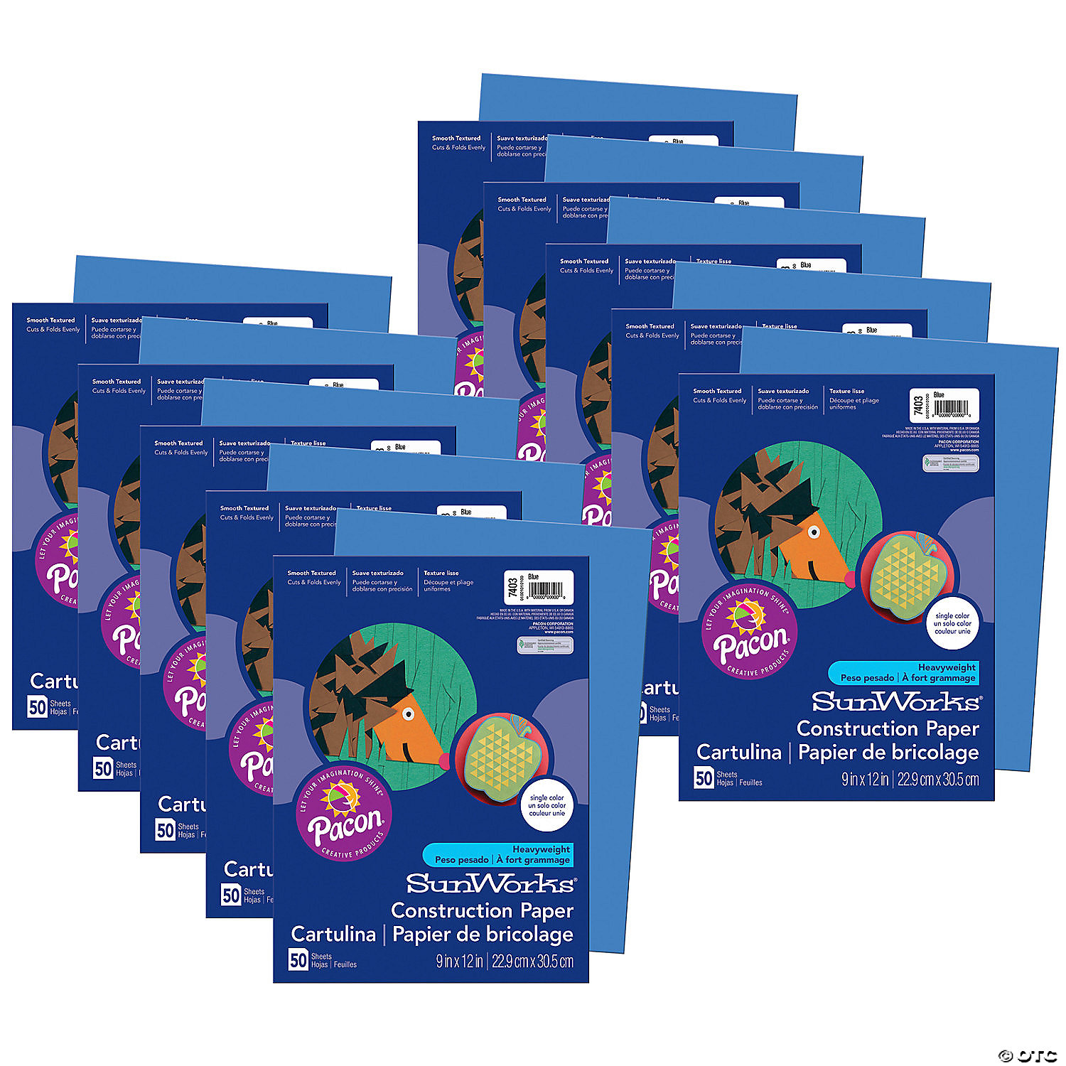 Prang Construction Paper, Blue, 9" x 12", 50 Sheets Per Pack, 10 Packs