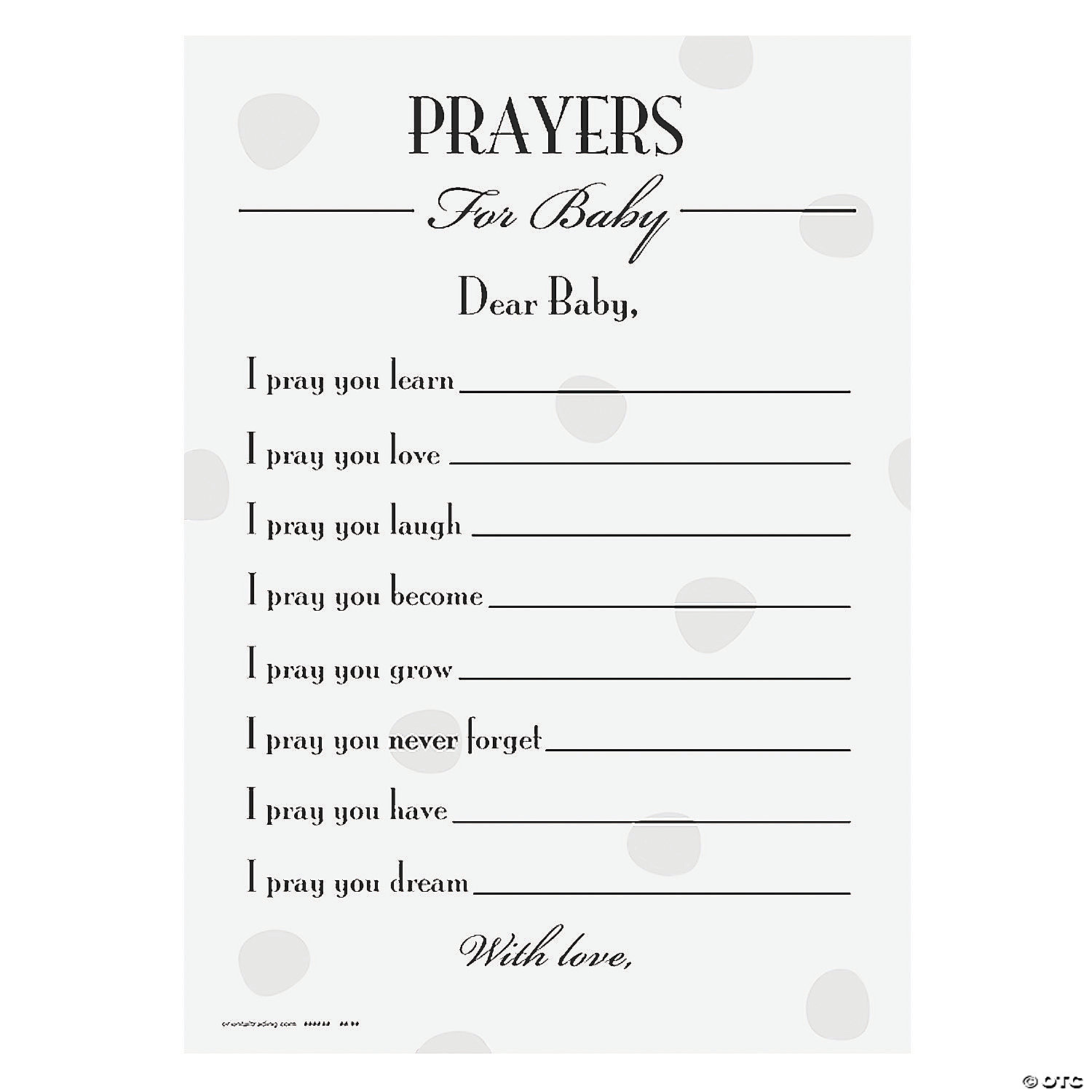 Prayers for Baby Cards - 12 Pc. - Discontinued
