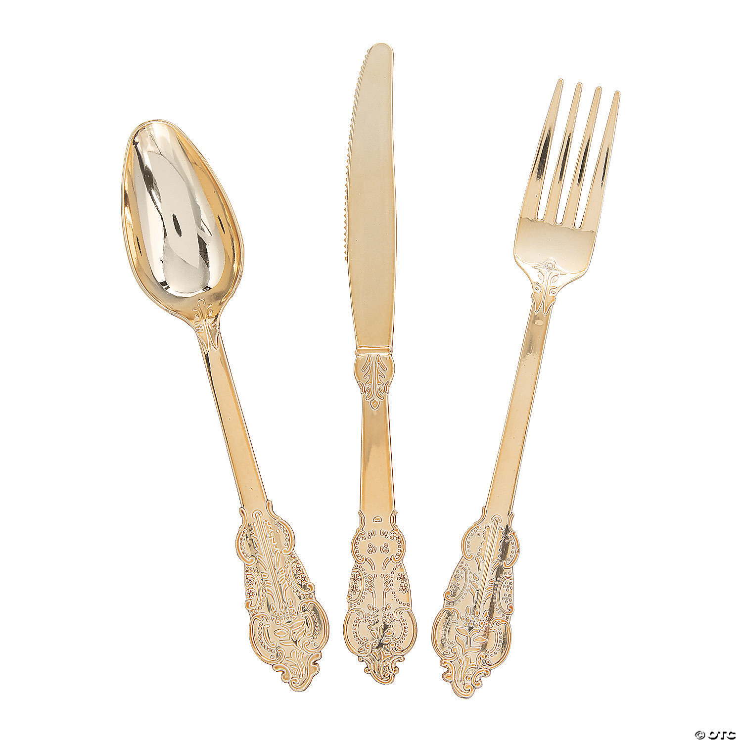 Gold Premium Plastic Cutlery Set 24ct