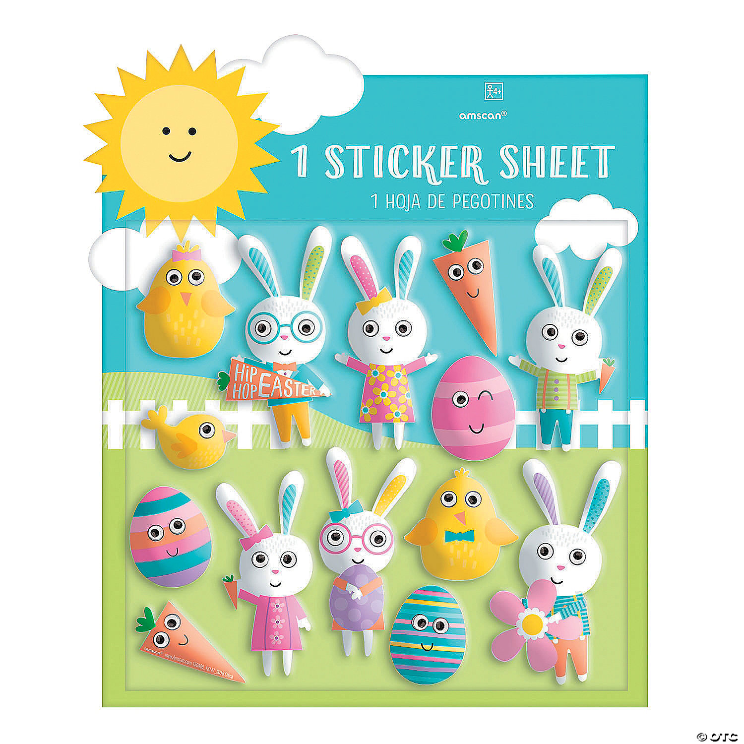 gift spring friends family, Easter 8 piece Easter set stickers Stickers