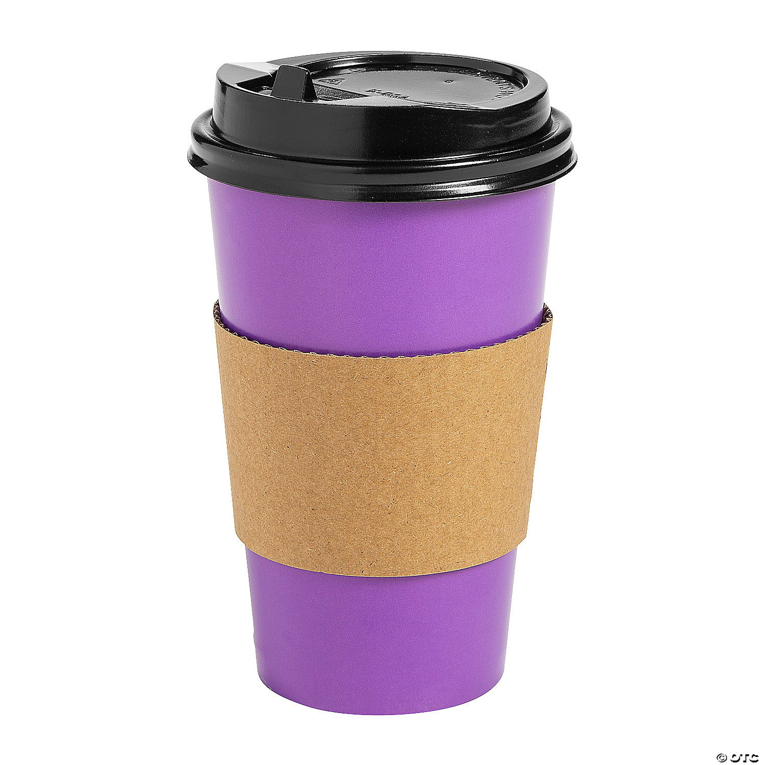 Purple Coffee Cups with Lids & Sleeves Fun Express