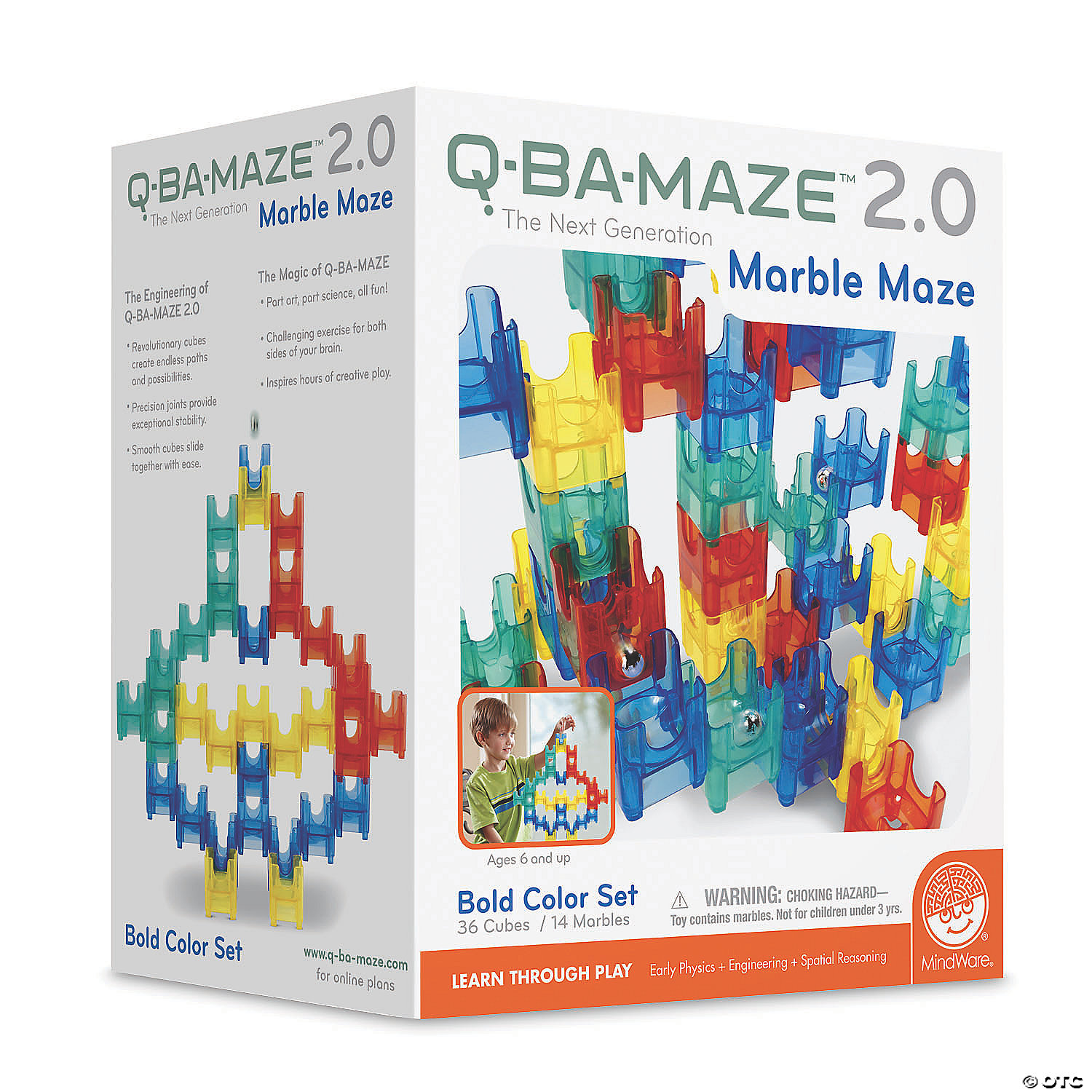 for sale online 36 Cubes Mindware Q-BA-MAZE 2.0 The Next Generation Marble Maze Bold Color Set 