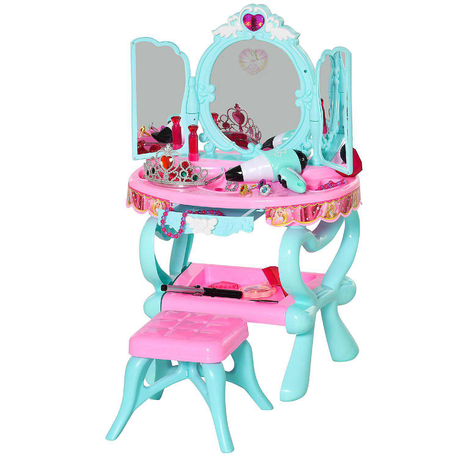 Rodet væv Gæsterne Qaba 32 PCS Kids Vanity Dressing Table Play Set Beauty Kit Pretend Toy w/  Magic Glamour