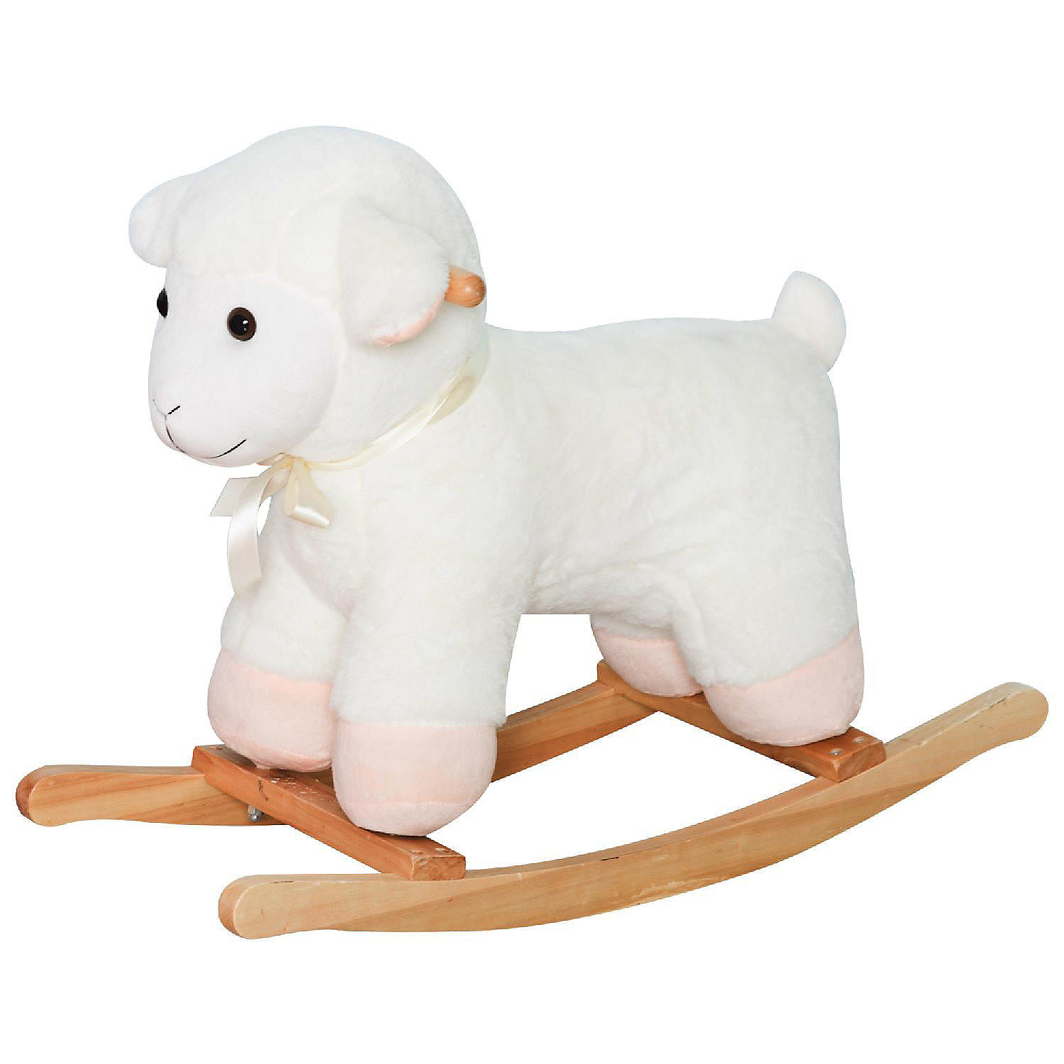 Qaba Lamb Rocking Horse Sheep Nursery Stuffed Animal Ride On Rocker for  Kids Wooden Plush White | Oriental Trading