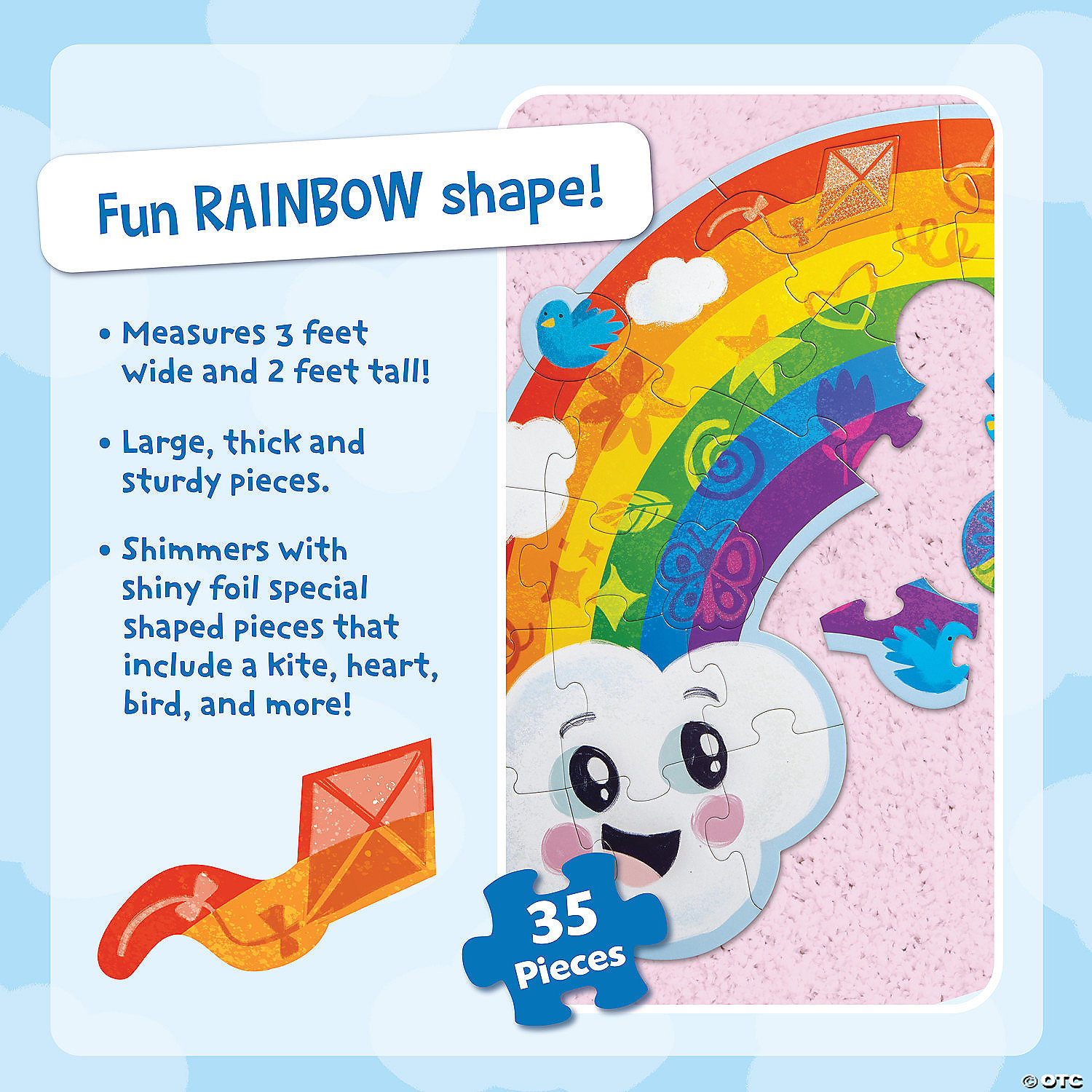 Rainbow Unicorn Jumbo Jigsaw Puzzles for Toddlers Preschool 100-Piece Giant Floor Puzzle 2 x 3 Feet Toy Puzzles for Kids Ages 3-5 Blue Panda Floor Puzzles for Kids