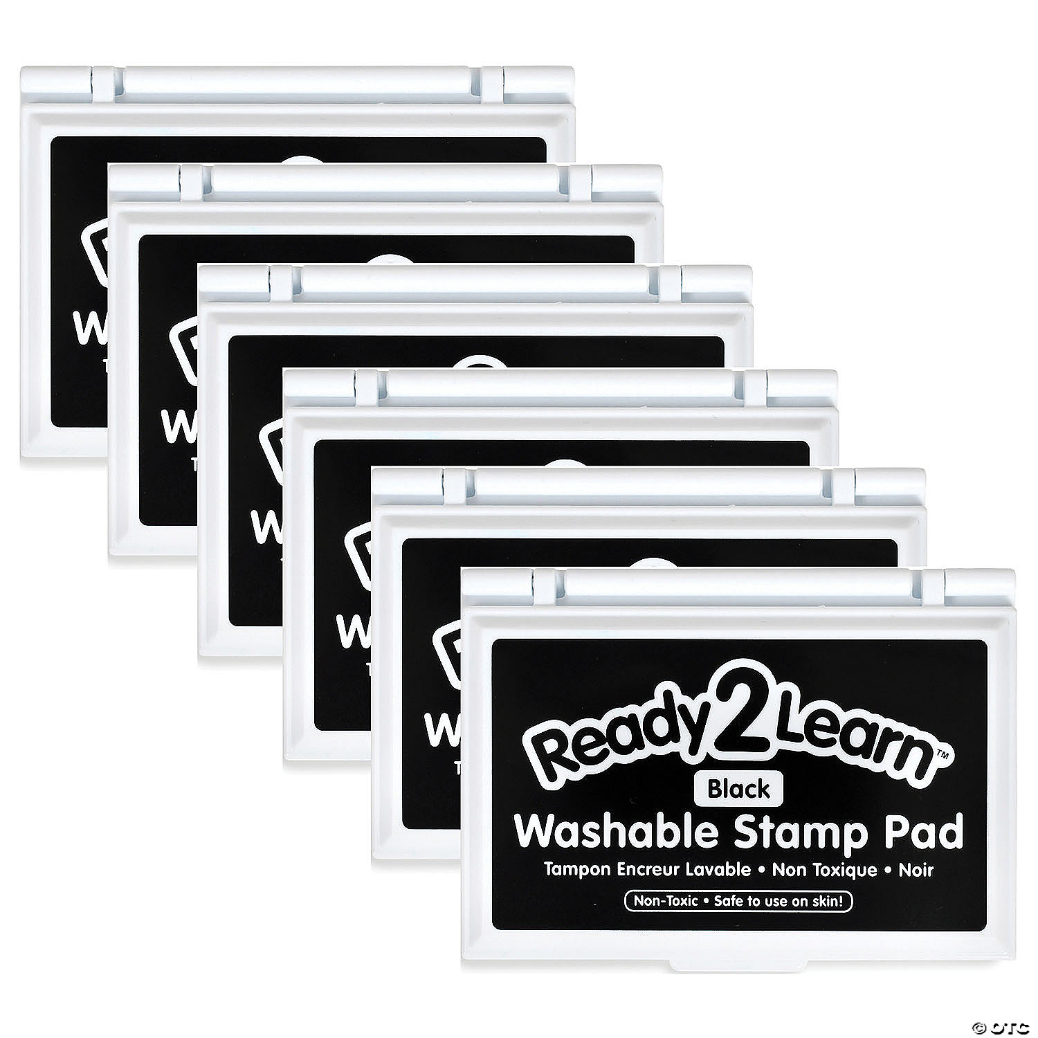 Center Enterprises® Ready2Learn™ Jumbo Washable Stamp Pad, Black, Pack of 6