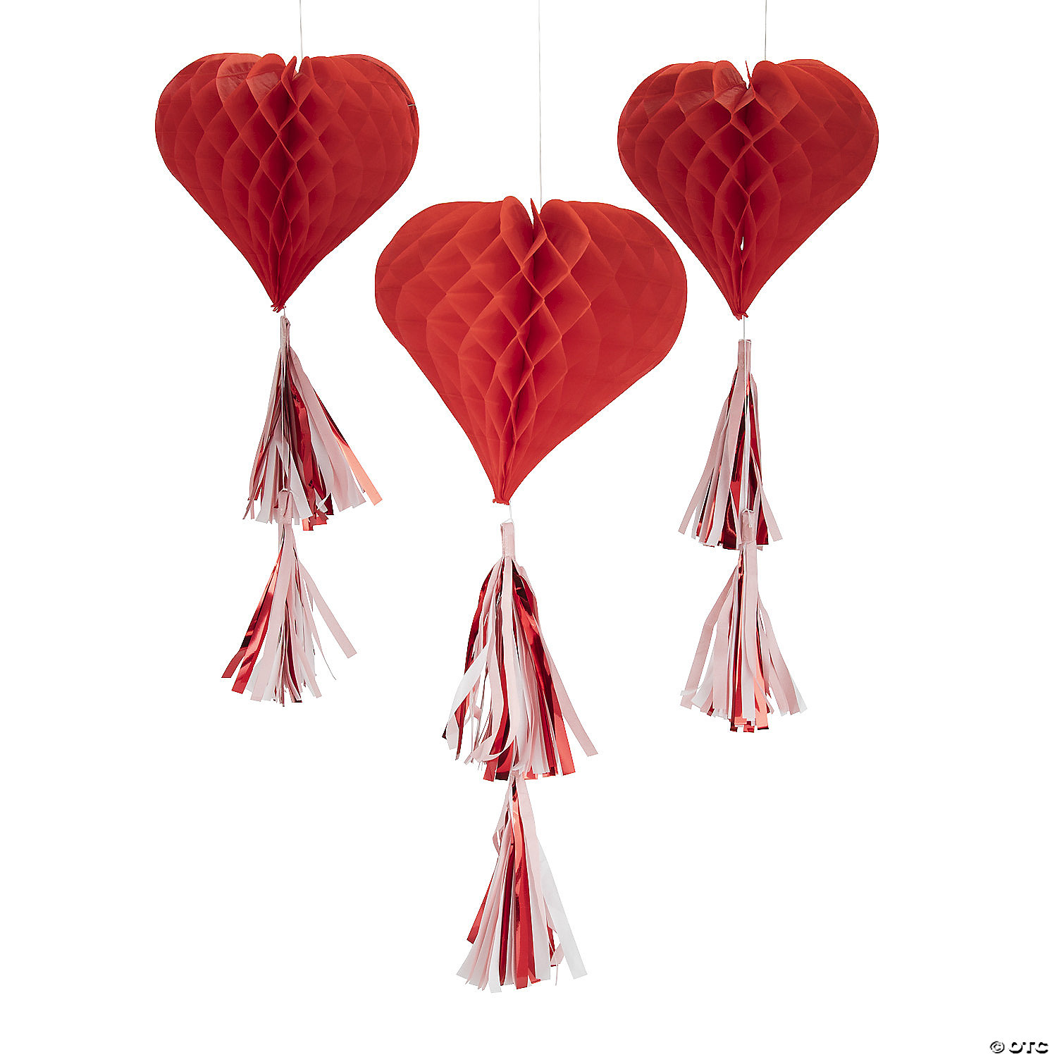 Party Decor Valentine Hanging Honeycomb Hearts 3 Pieces 