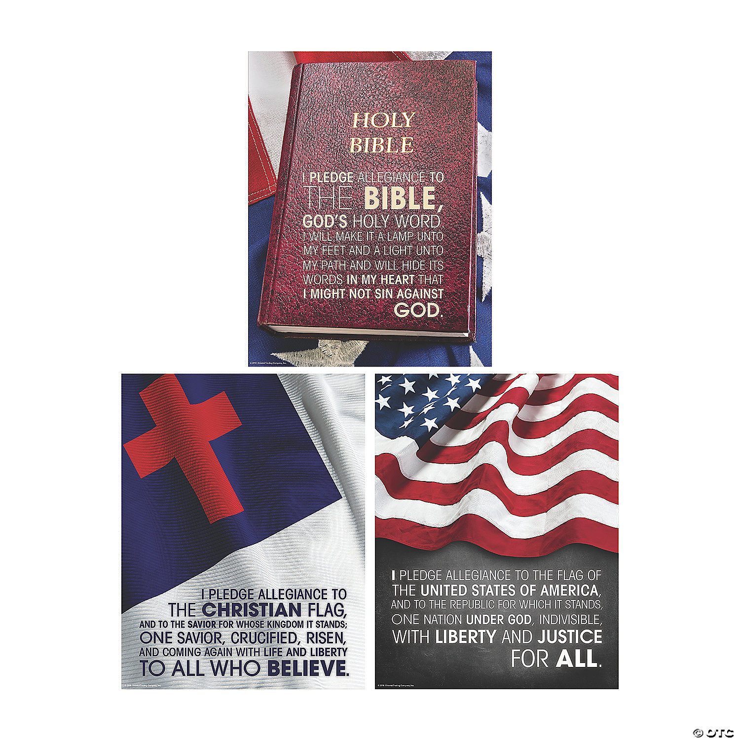 Religious Patriotic Pledge Poster Set - 3 Pc. | Oriental Trading