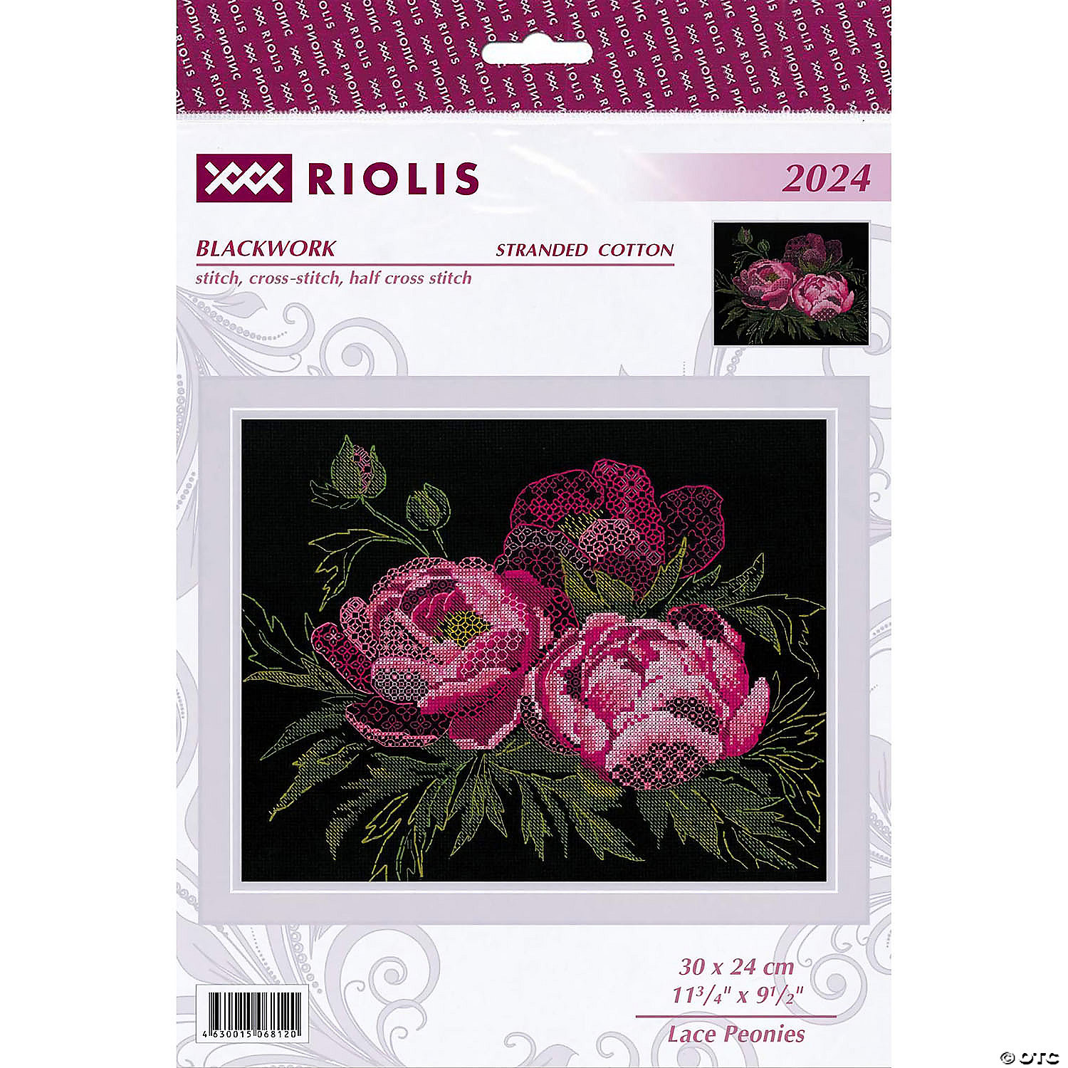 Riolis Kreativset Riolis Blackwork Stickset Mysteriöse Rose 21x30cm