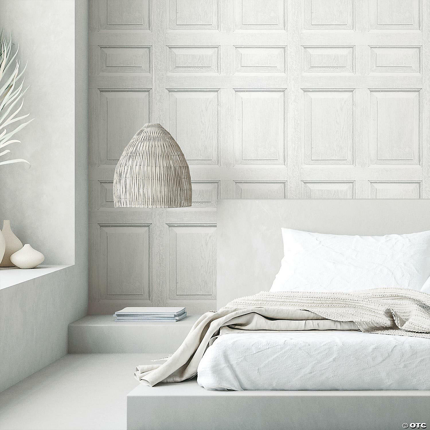 Roommates Beveled Wood Paneling Peel & Stick Wallpaper - White | Oriental  Trading