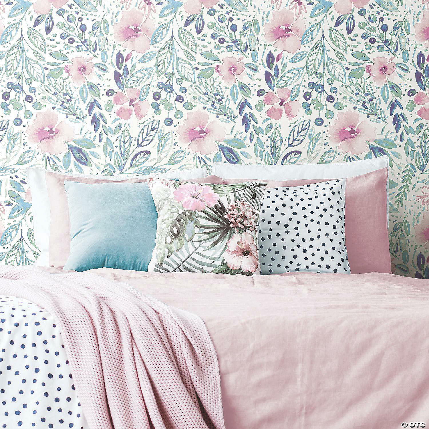 Roommates Clara Jean April Showers Peel & Stick Wallpaper - Pink | Oriental  Trading