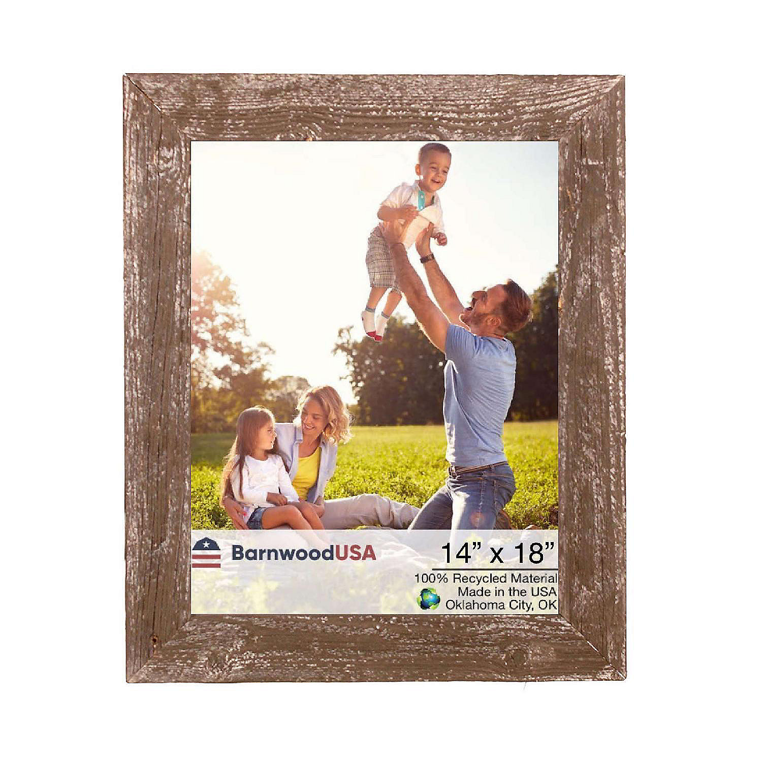 Rustic Farmhouse 14 in. x 18 in. Espresso Reclaimed Wood Picture Frame
