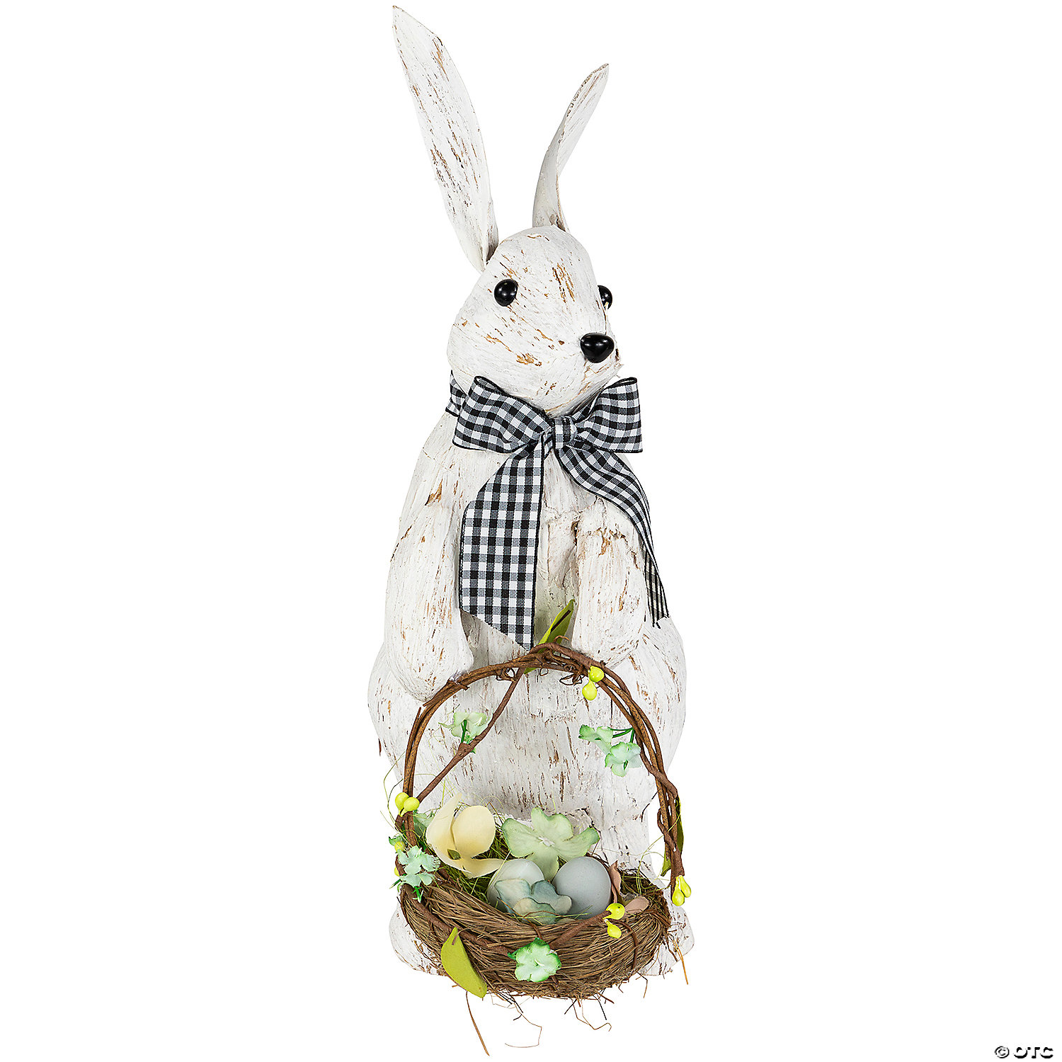 Rustic Rabbit with Easter Basket Standing Figure - 14
