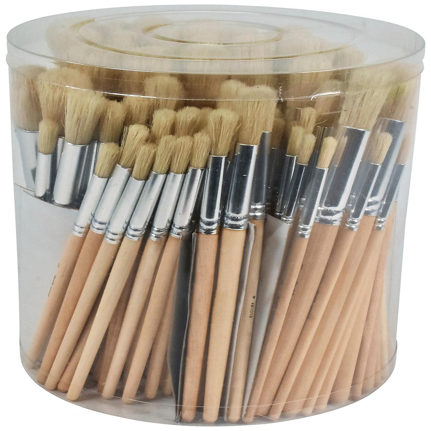 Sax White Bristle Paint Brushes with Short Wooden Handles, Round
