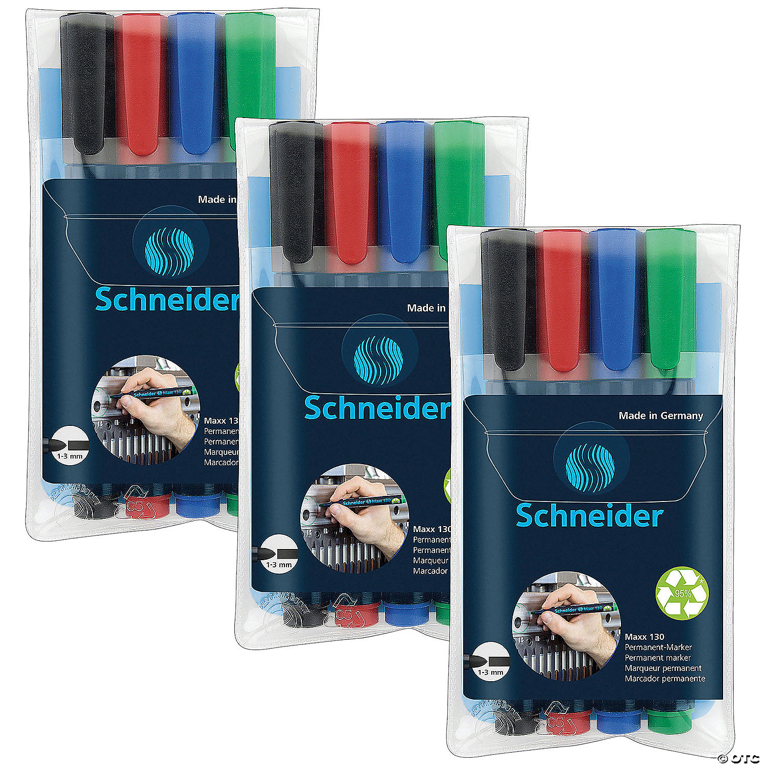 113005-5] Schneider Lot de 5 Marqueurs permanent Maxx 130 jaune
