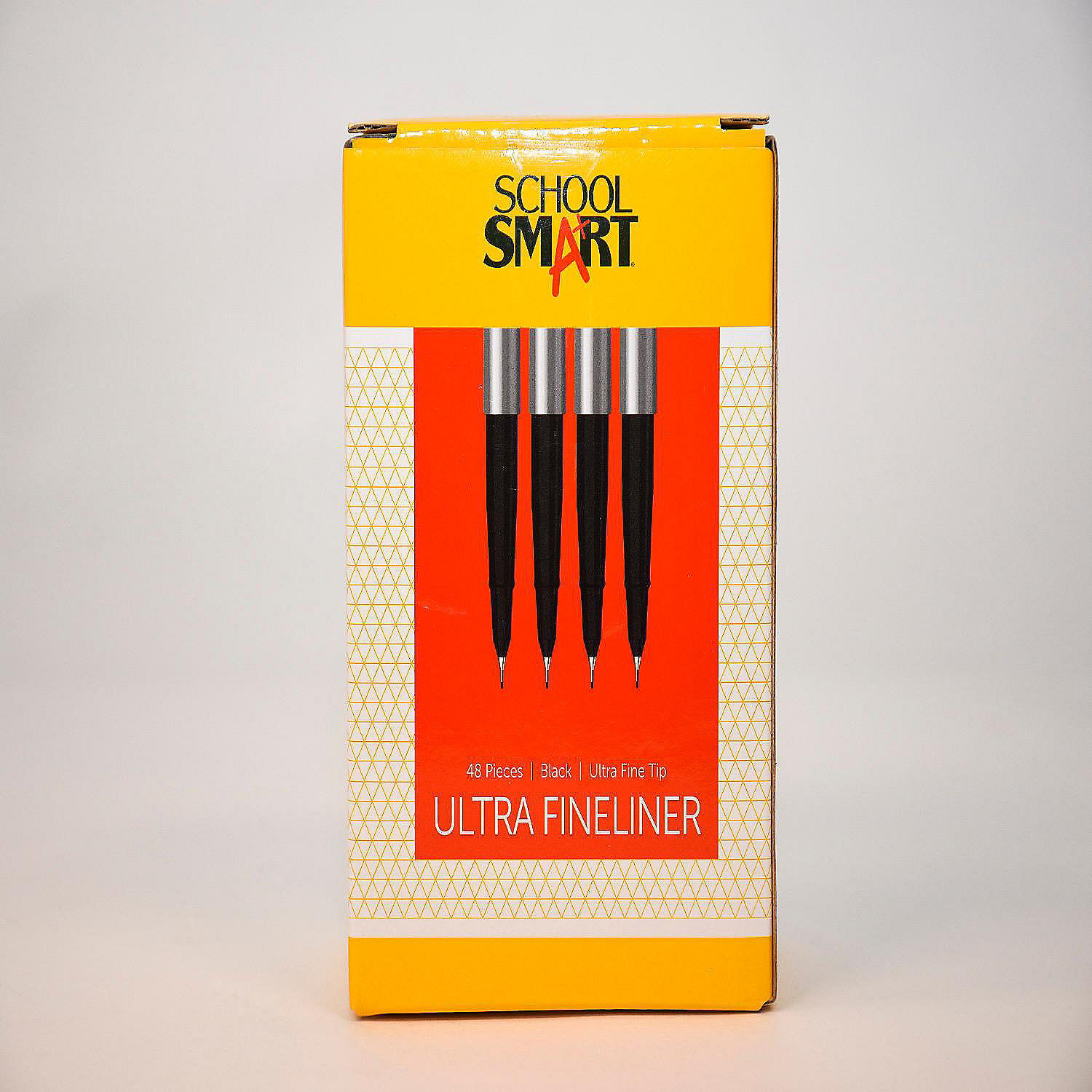 School Smart Fineliner Pen, 0.4 mm Ultra Thin Tip, Black, Pack of 48