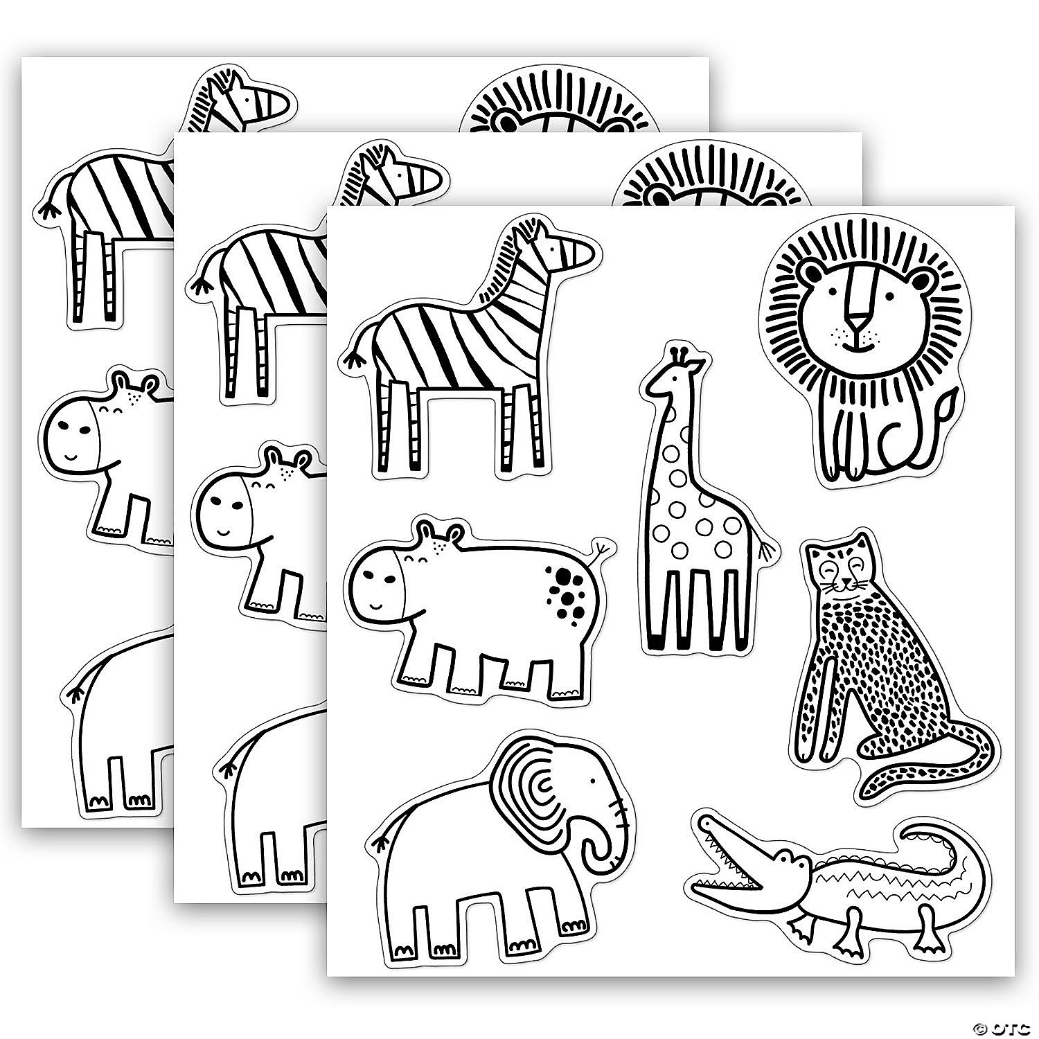 Schoolgirl Style Simply Safari Animals Cut-Outs, 36 Per Pack, 3 Packs |  Oriental Trading