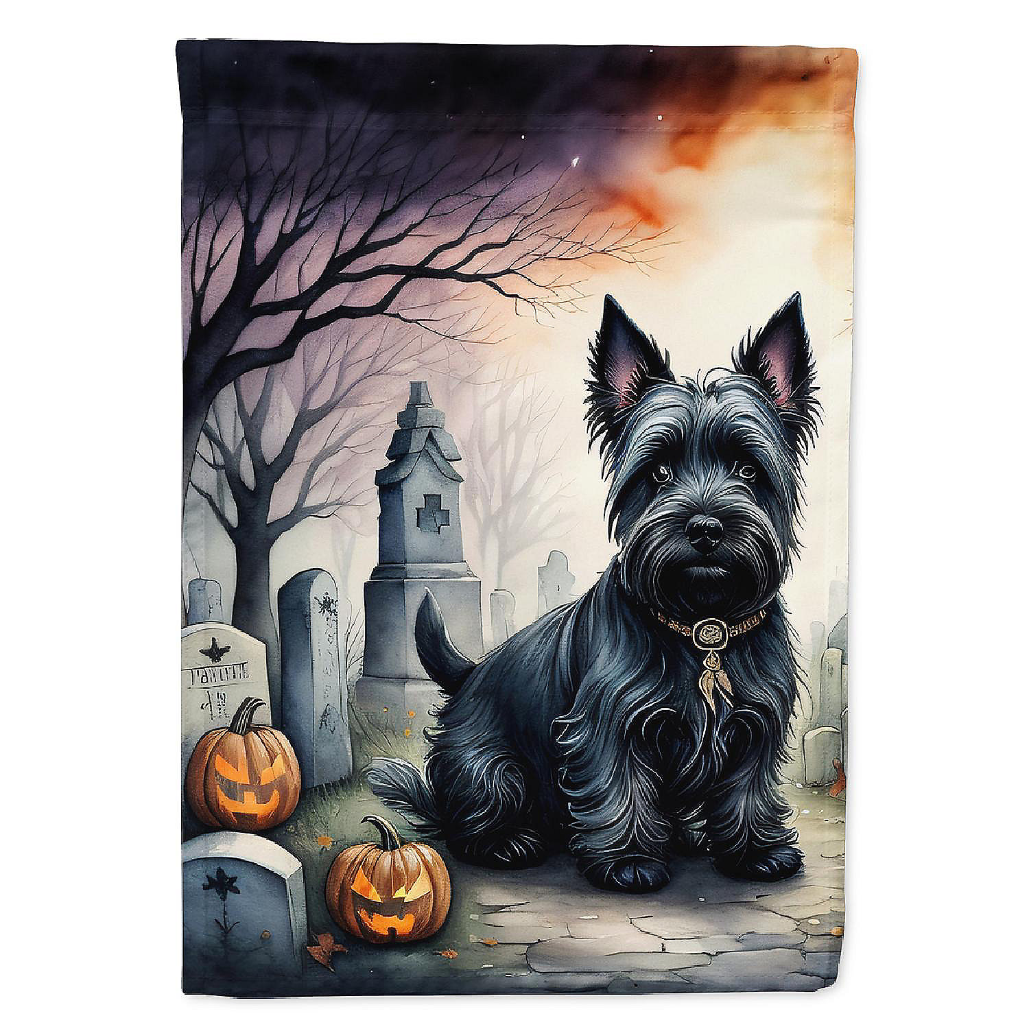 Scottish Terrier Spooky Halloween House Flag Oriental Trading