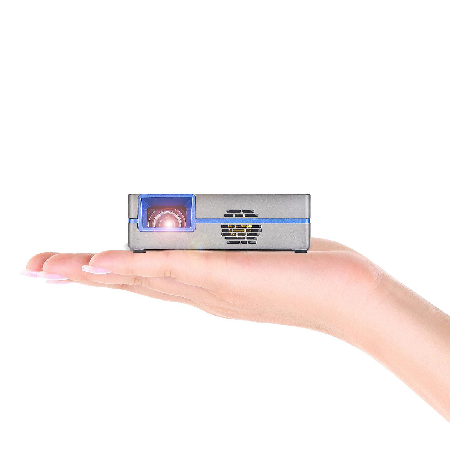 Short Throw Mini Projector AAXA SLC450 True 1080P Portable 4K Support