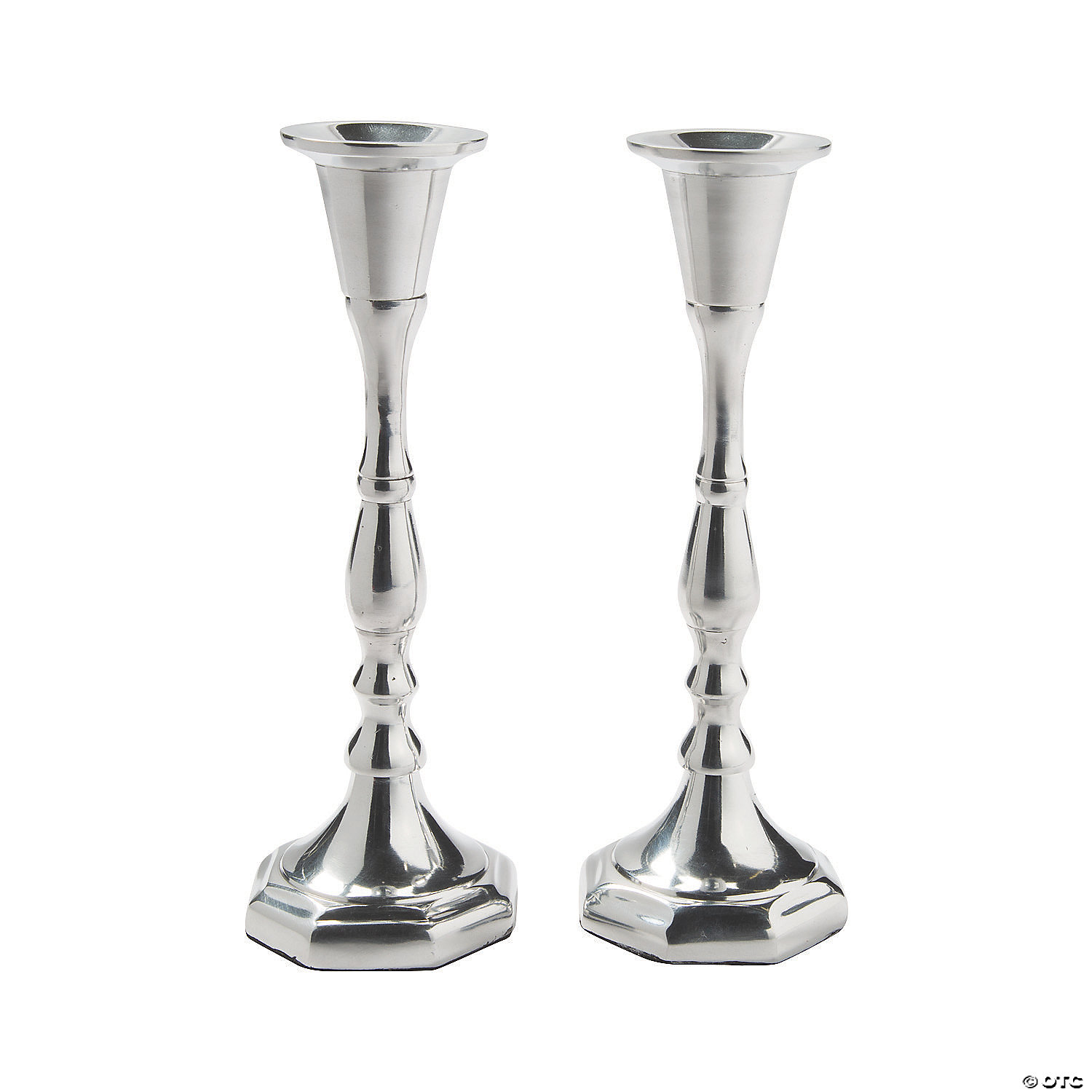 Alchemy Gothic Heart & Roses Silver Tall Taper Candlestick Holders Grey 2 pc Set 
