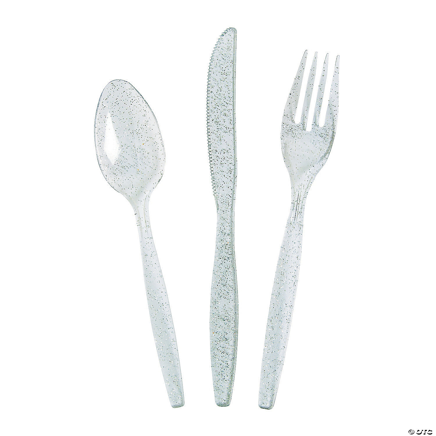 Silver Glitter Plastic Cutlery Sets 48 Ct. Oriental Trading