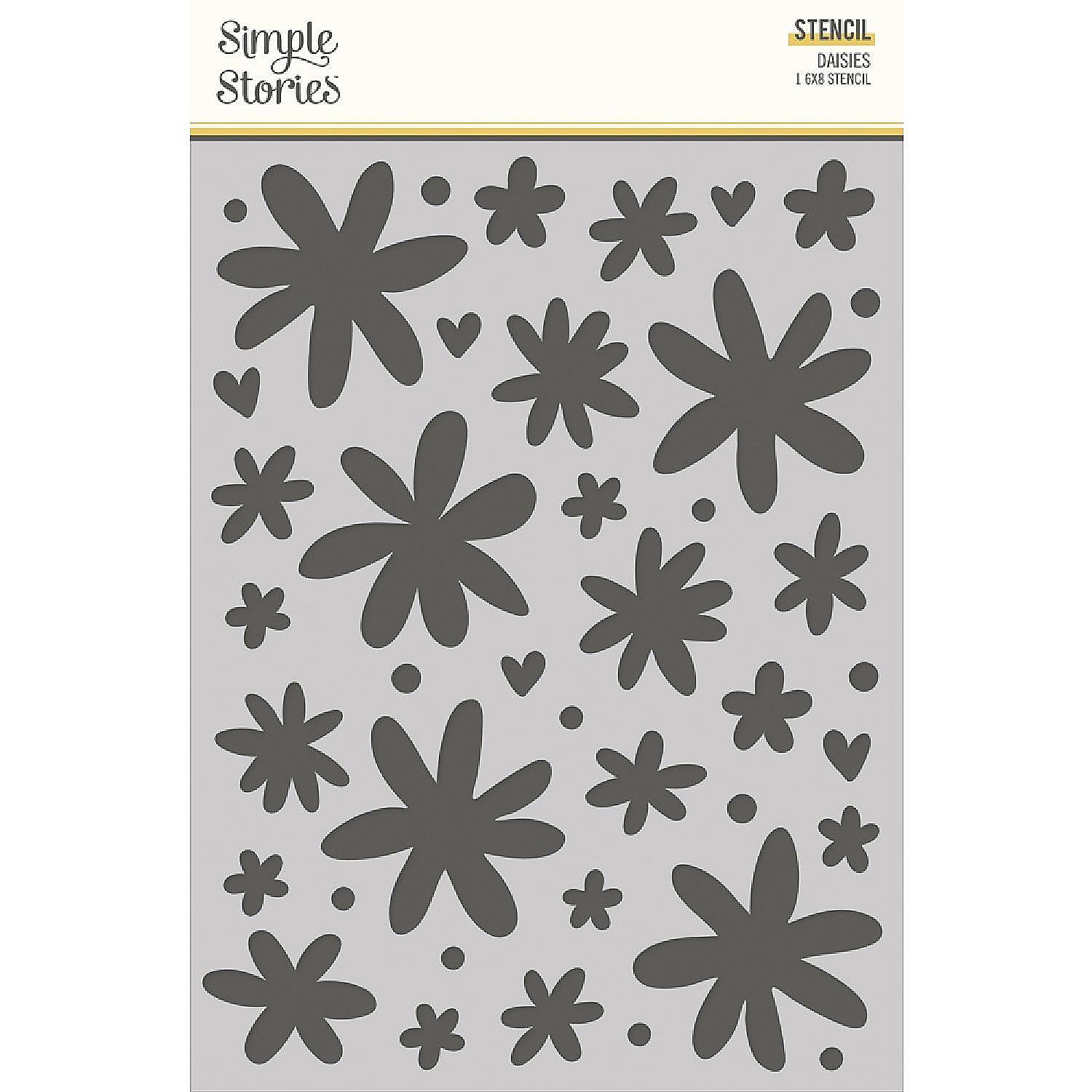 Simple Stories Boho Sunshine Stencil 6"X8"Daisies Oriental Trading