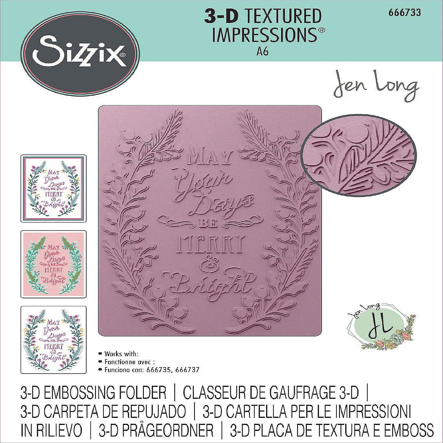 Sizzix Textured Impressions Prägefolder Set „Holiday Joy“ – 2 Stück, 11,4x14,6 Cm, Für Big Shot & ähnliche Maschinen