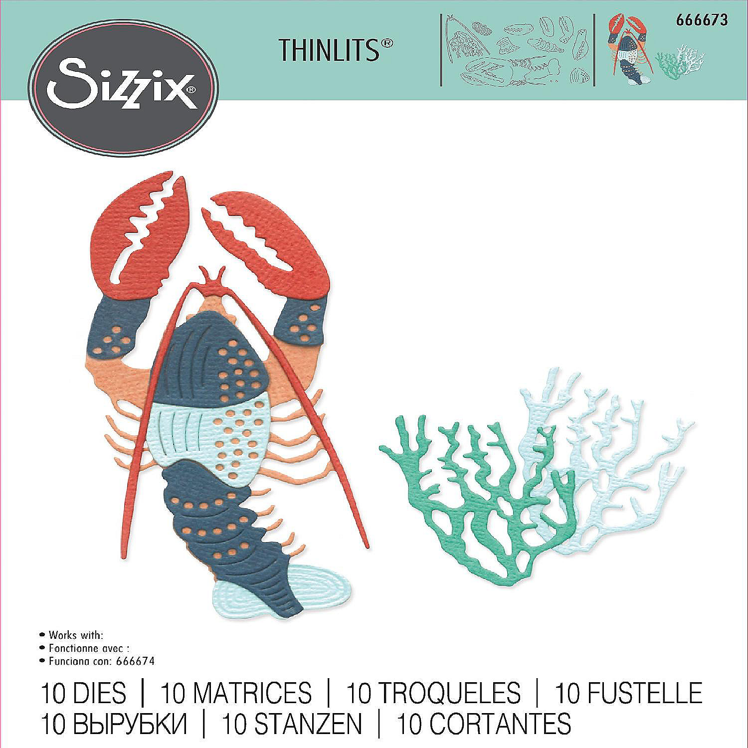 Sizzix Thinlits Dies 10/Pkg-Ocean Critters | Oriental Trading