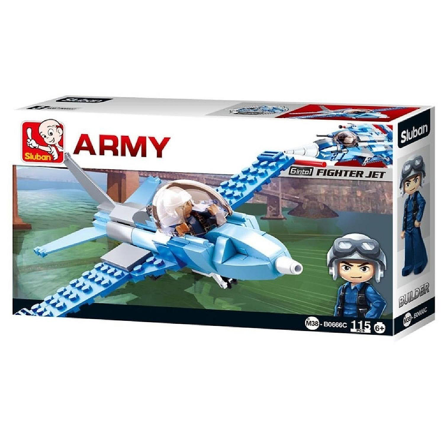 SlubanKids Army War Craft Fighter Jet Building Blocks 115 Pcs set