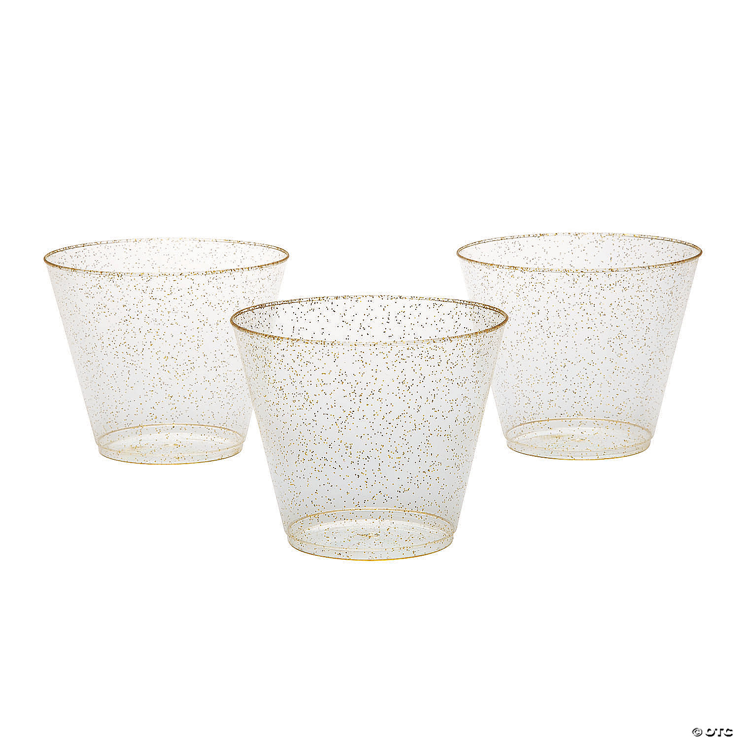 Small Clear Plastic Cups with Gold Glitter - 50 Pc. | Oriental Trading