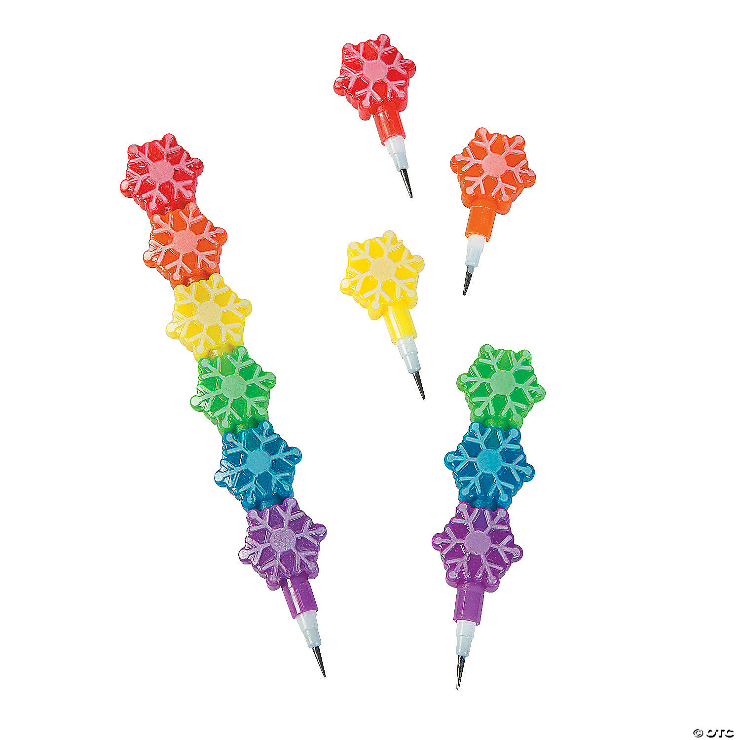 Snowflake Pencils with Pencil Top Eraser - 12 Pc.