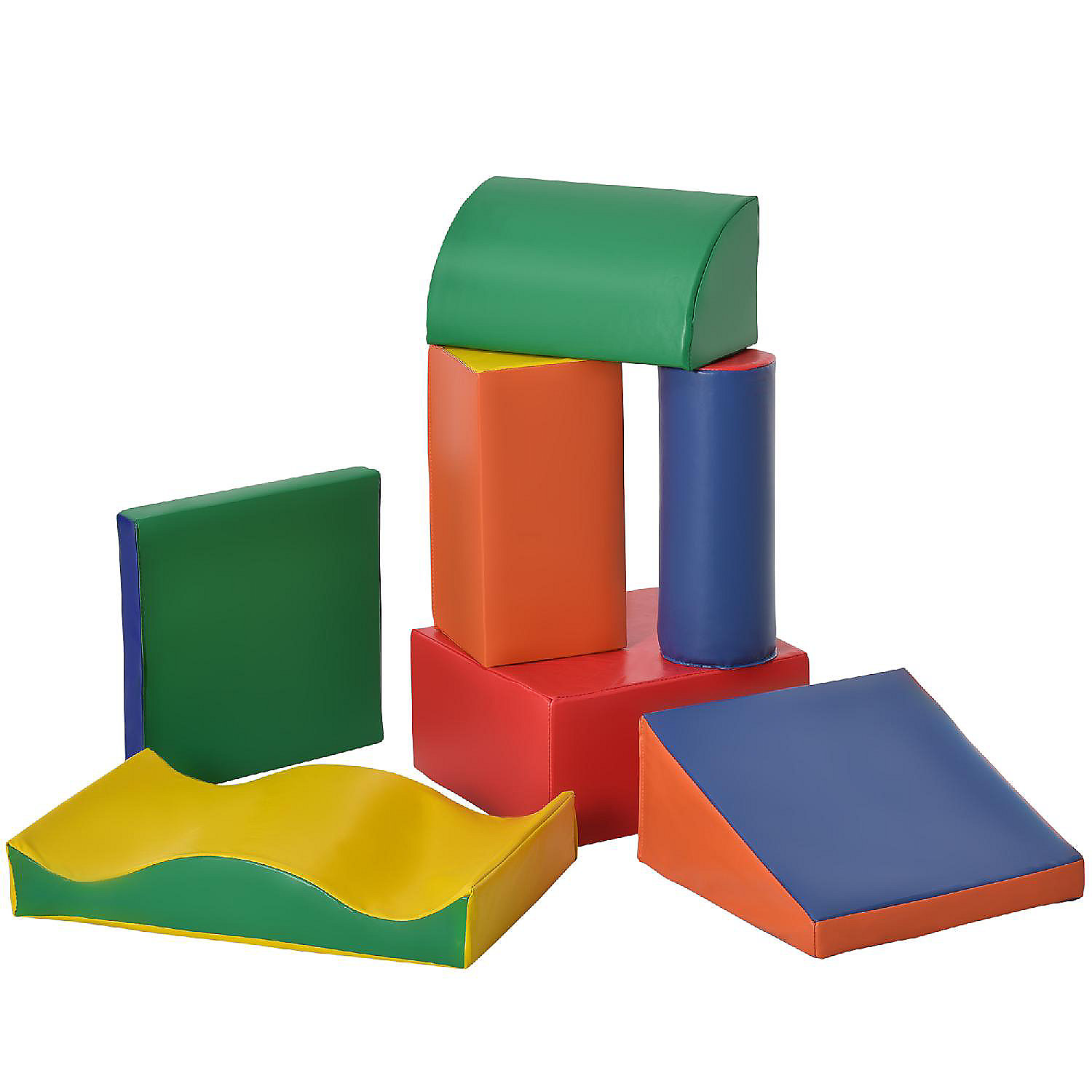 Soozier 7 Piece Soft Play Blocks Kids Climb and Crawl Gym Toy Foam Building  and Stacking Blocks Non Toxic Learning Play Set Educational Software  Activity Toy Brick Baby Soft Climbing Block |