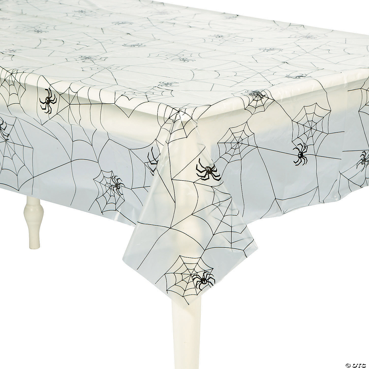NEW 7.5 Feet SPIDER WEB Black TABLE CLOTH Halloween by HOLIDAY HOME 4.8' X 7.5' 
