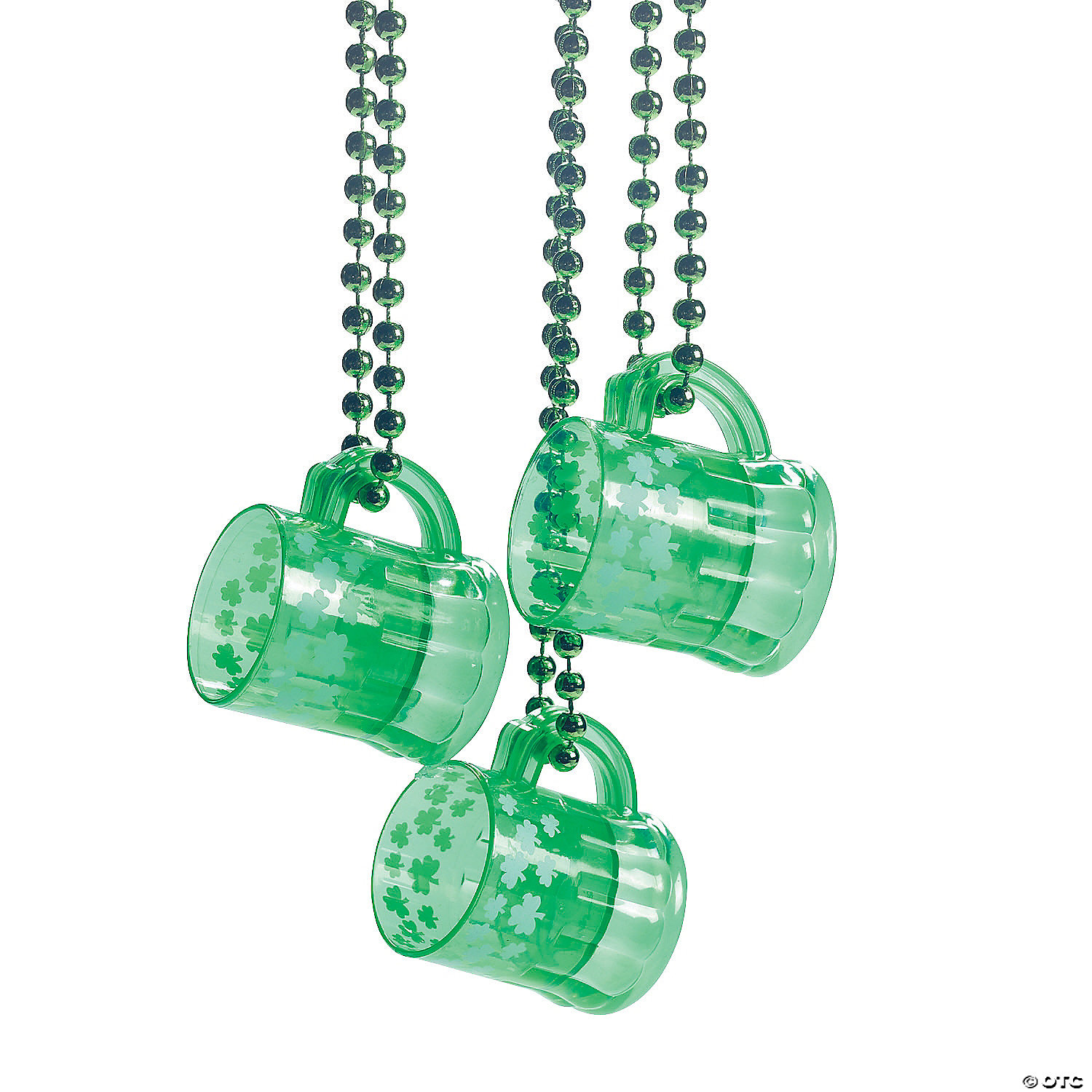 12 x St Patricks Day Shot Glasses Novelty Irish Shamrock Drinking Glass with Necklace