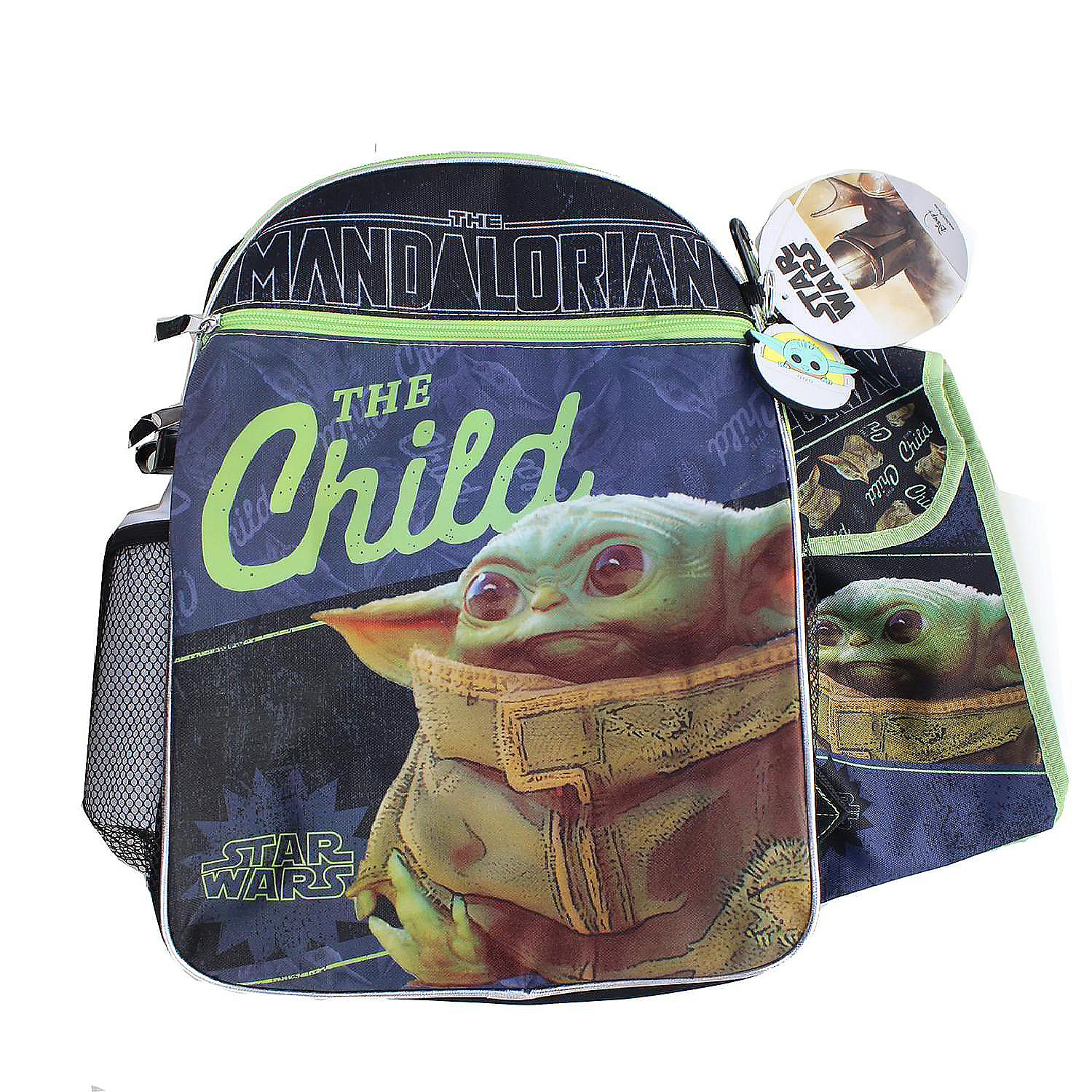 Mandalorian The Child Baby Yoda 5 Piece Backpack Star Wars Snack Tote Water Bottle 