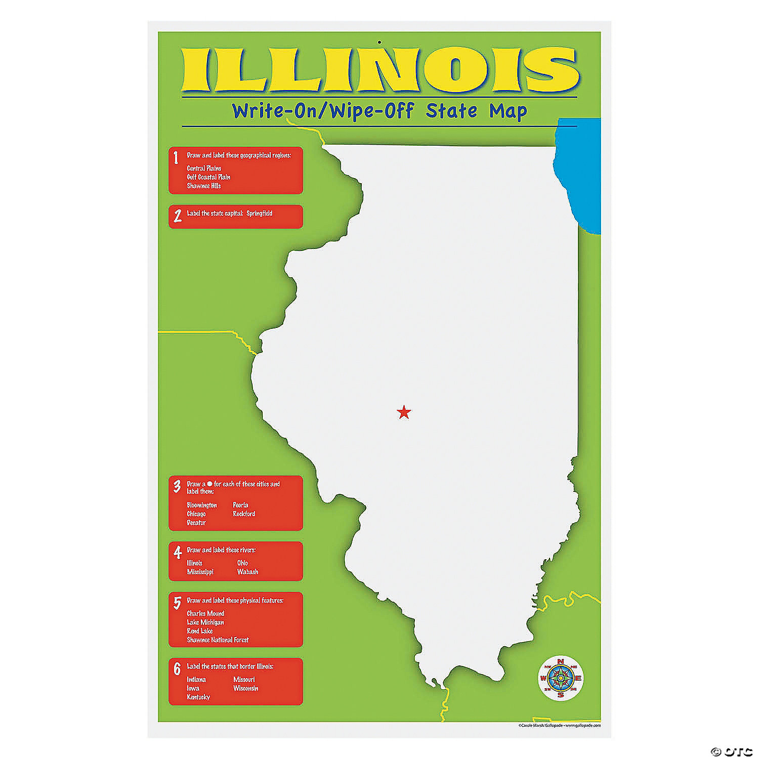 State Write-On Desk Mat - Illinois | Oriental Trading