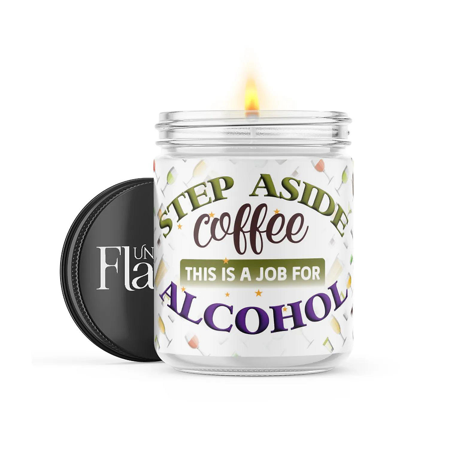 Step Aside Coffee 22oz Candle Jar Inner Peace Flame