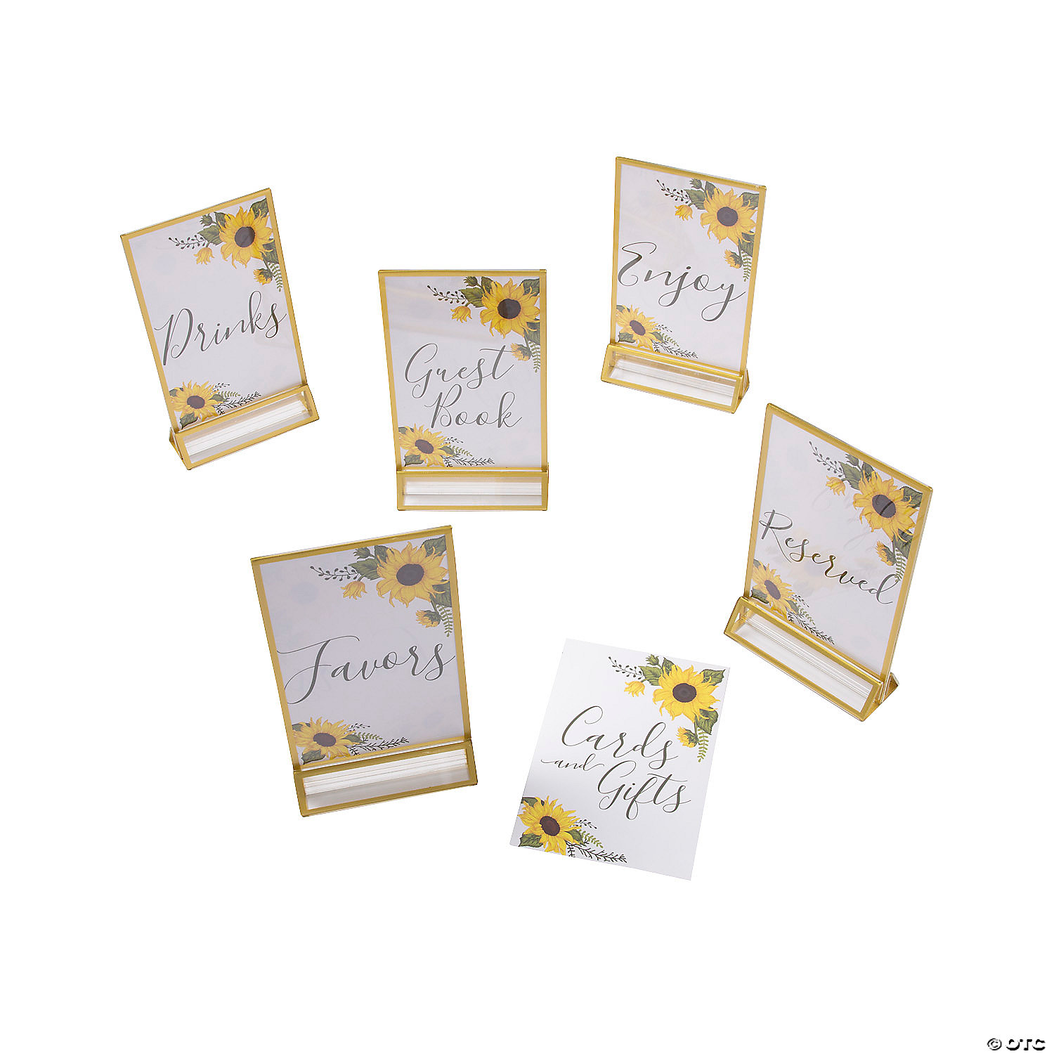 Sunflower Wedding Table Signs Frames Set Oriental Trading