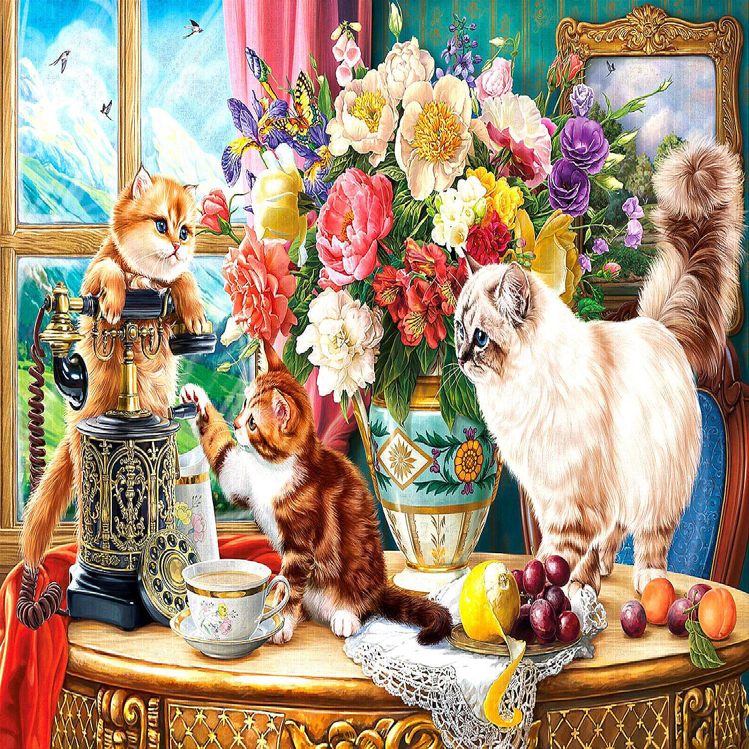 Sunsout Family Cats 500 Pc Jigsaw Puzzle 