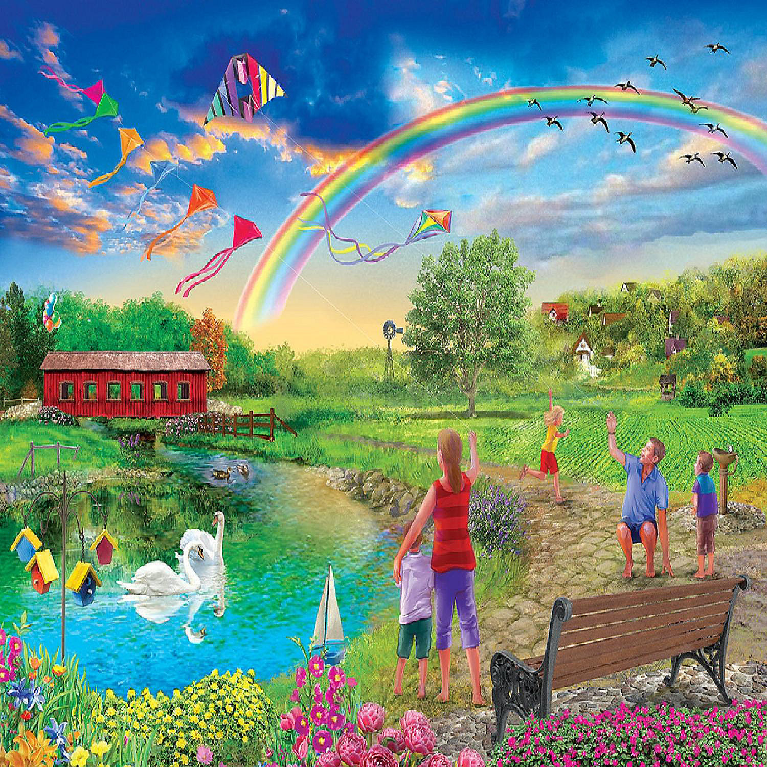 Sunsout Kite flying 1000 pc Jigsaw Puzzle | Oriental Trading