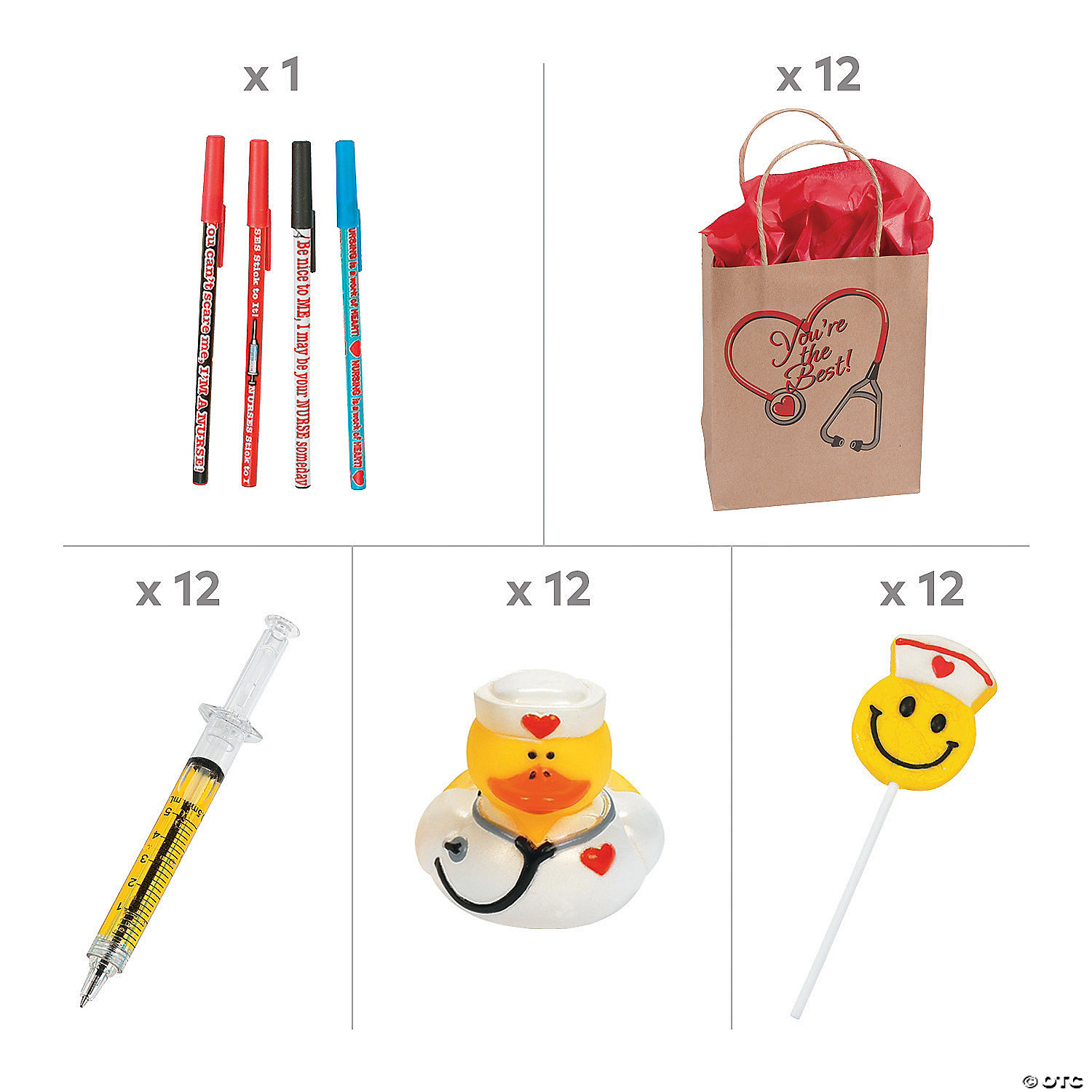 Sets of 12 Party Supplies Medium Nurse Craft Bags