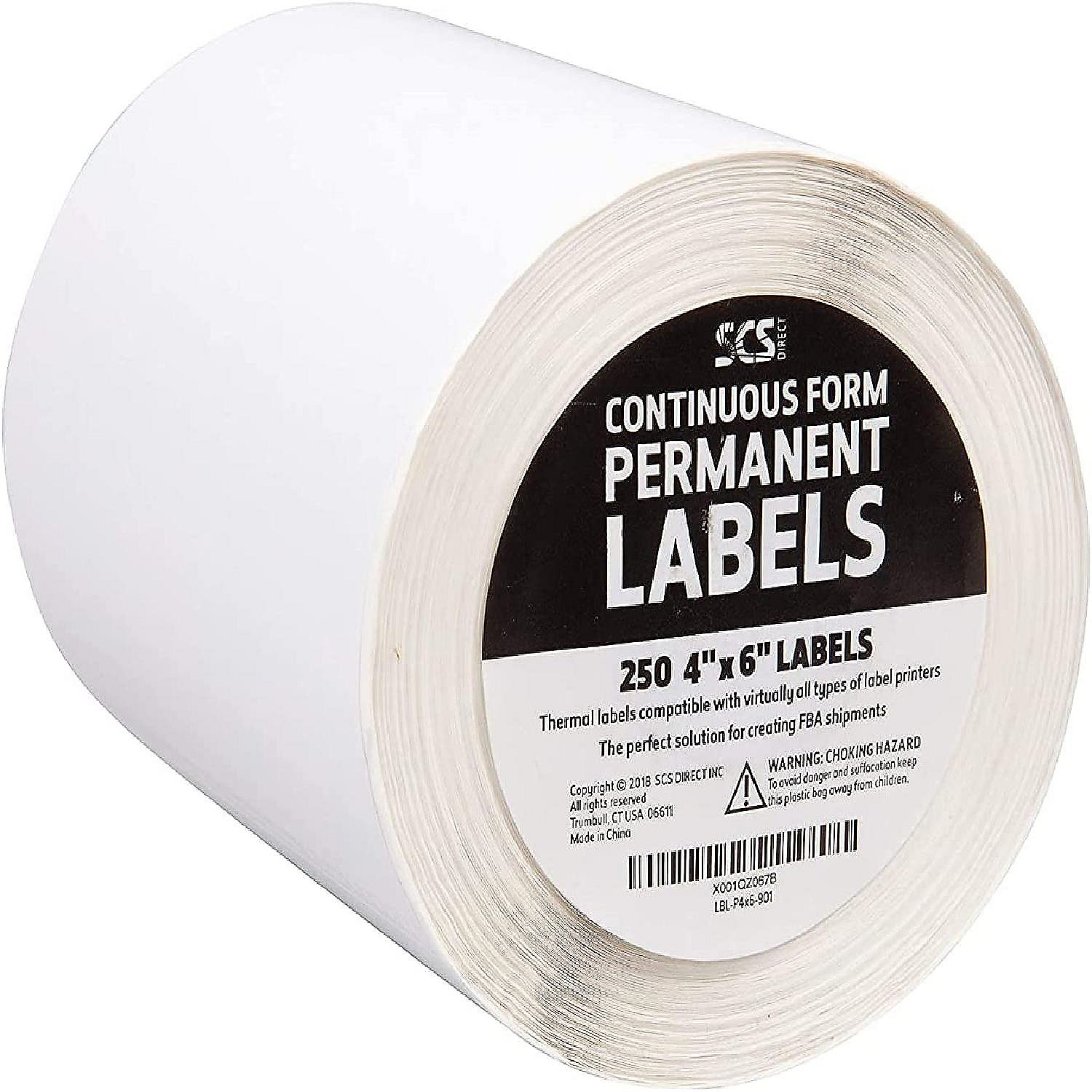 Thermal Label Printer Roll 250 (4"" X 6"") Amzn FBA Shipping Labels