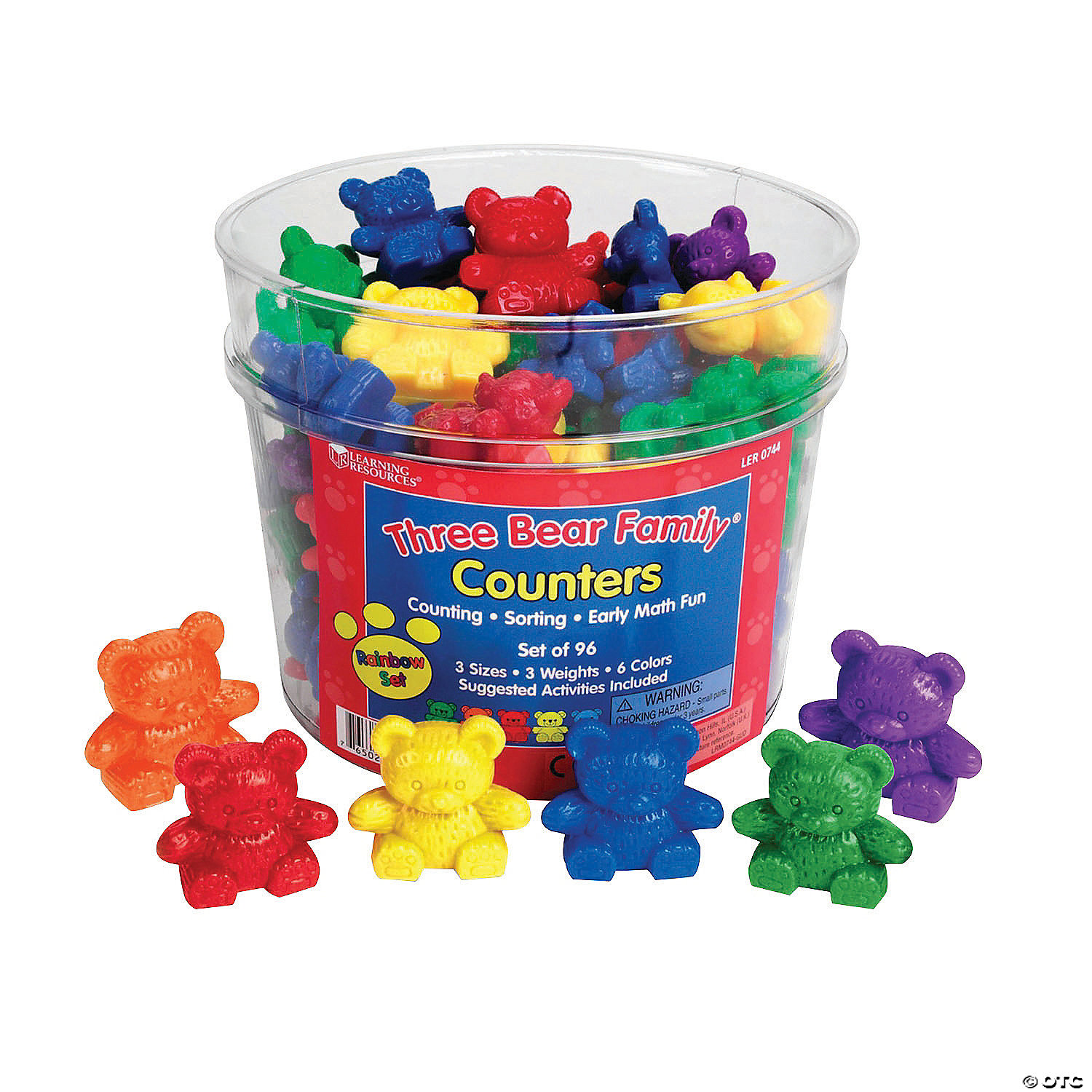 Set of 100 School Specialty 074936 Assorted Colors Childcraft Small Bear Counters 