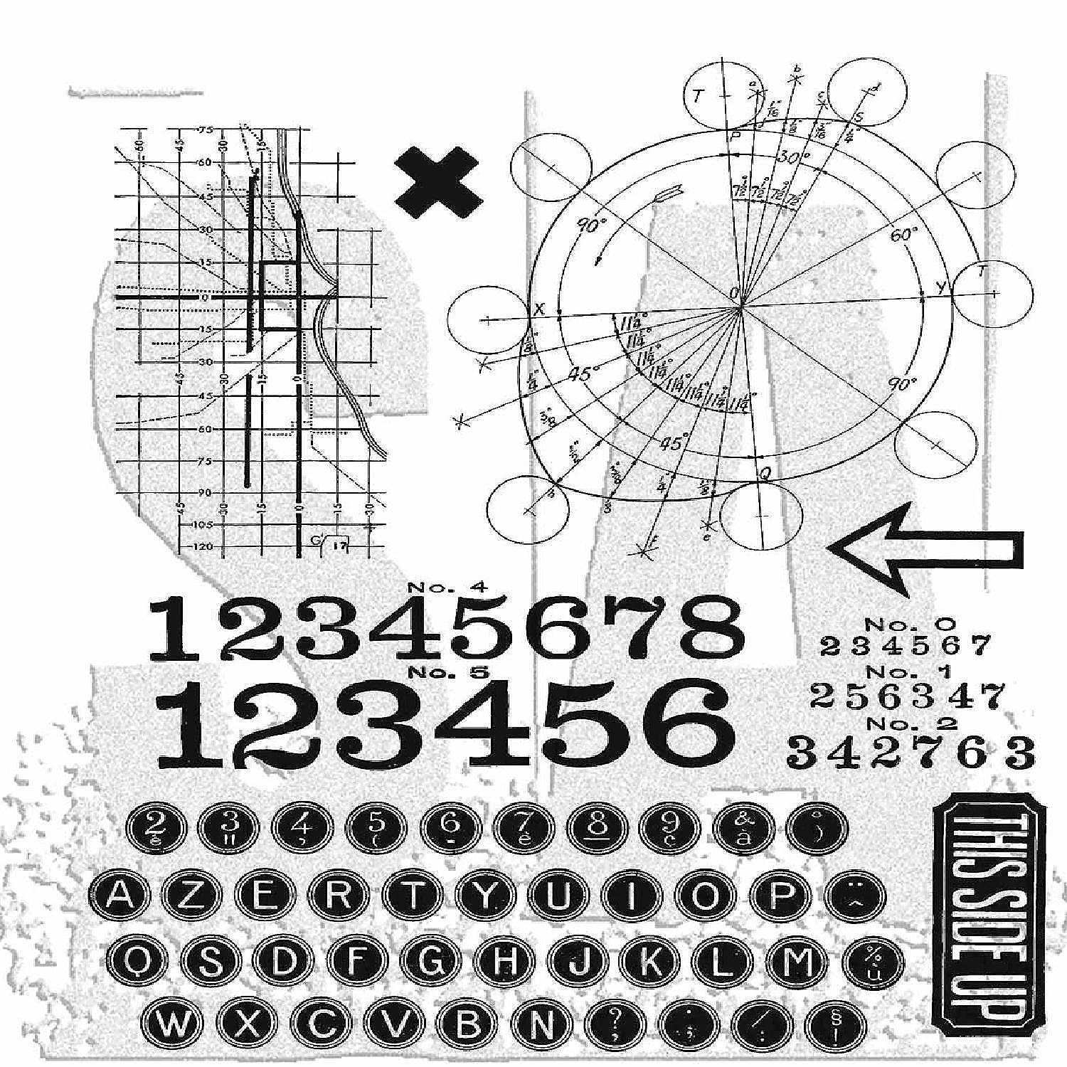 Tim Holtz Cling Stamps Sideshow 7 X 8,5 Pollici, Senza Acidi, Per Progetti Creativi E Scrapbooking
