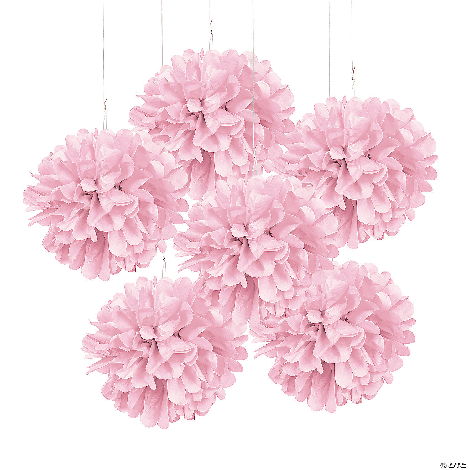 Tissue Paper Light Pink Pom-Pom Decorations