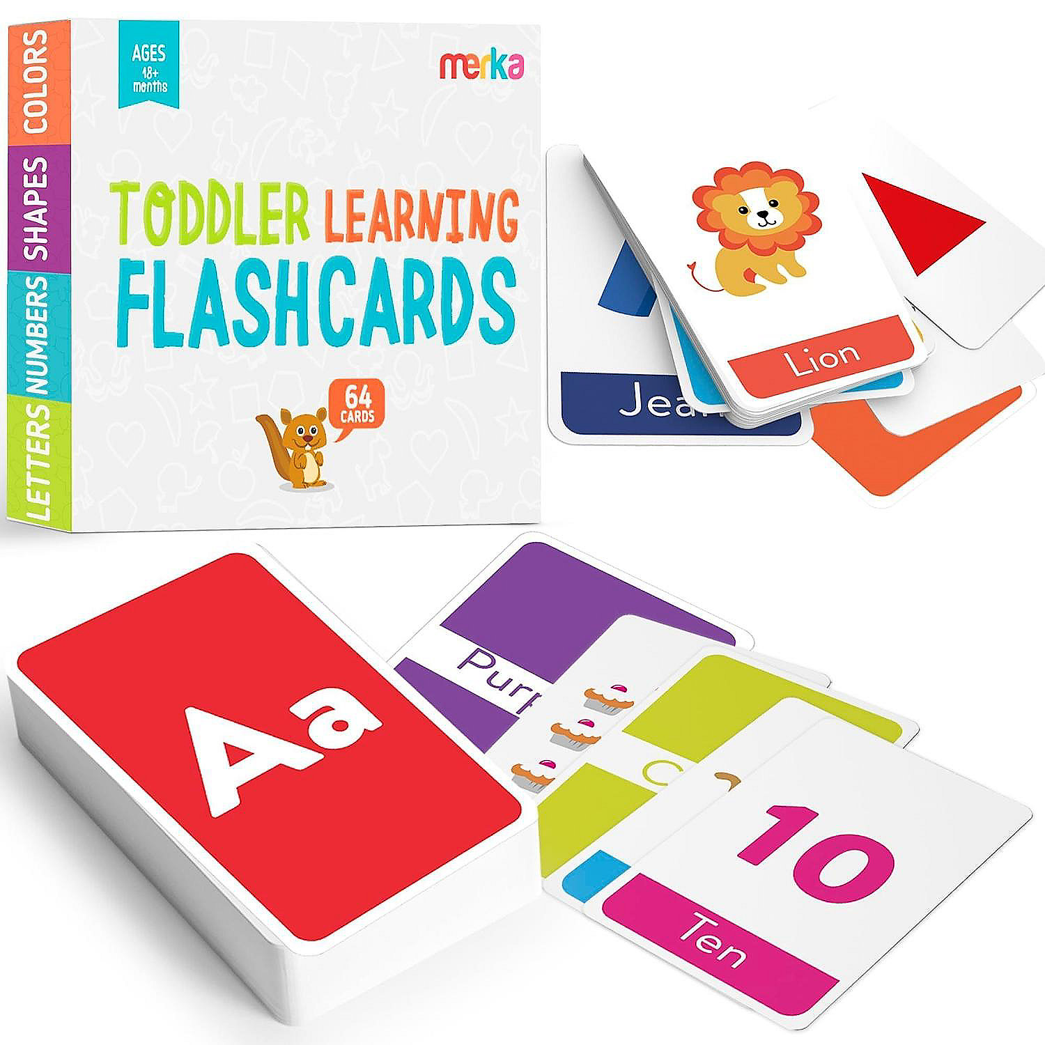 Toddler Flash Cards Alphabet Flash Cards for Toddlers, Set of 64